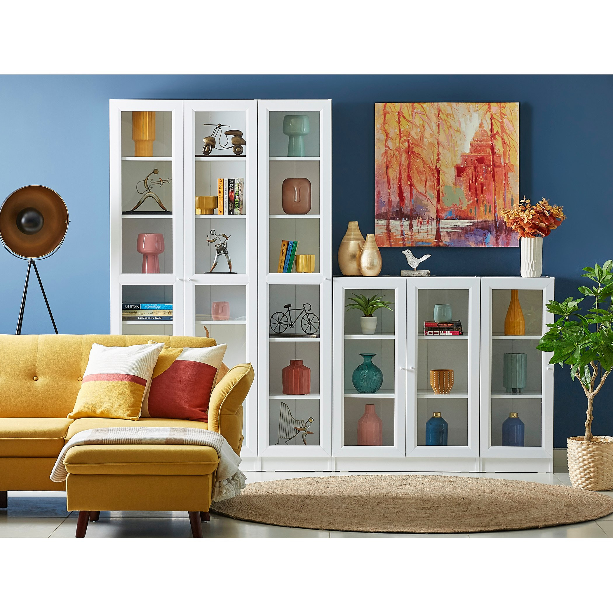 خزانة كتب بـ6 طوابق مع 2 أبواب زجاجيّة من آسكيم-hbxfurniture-office-bookcases-image-8