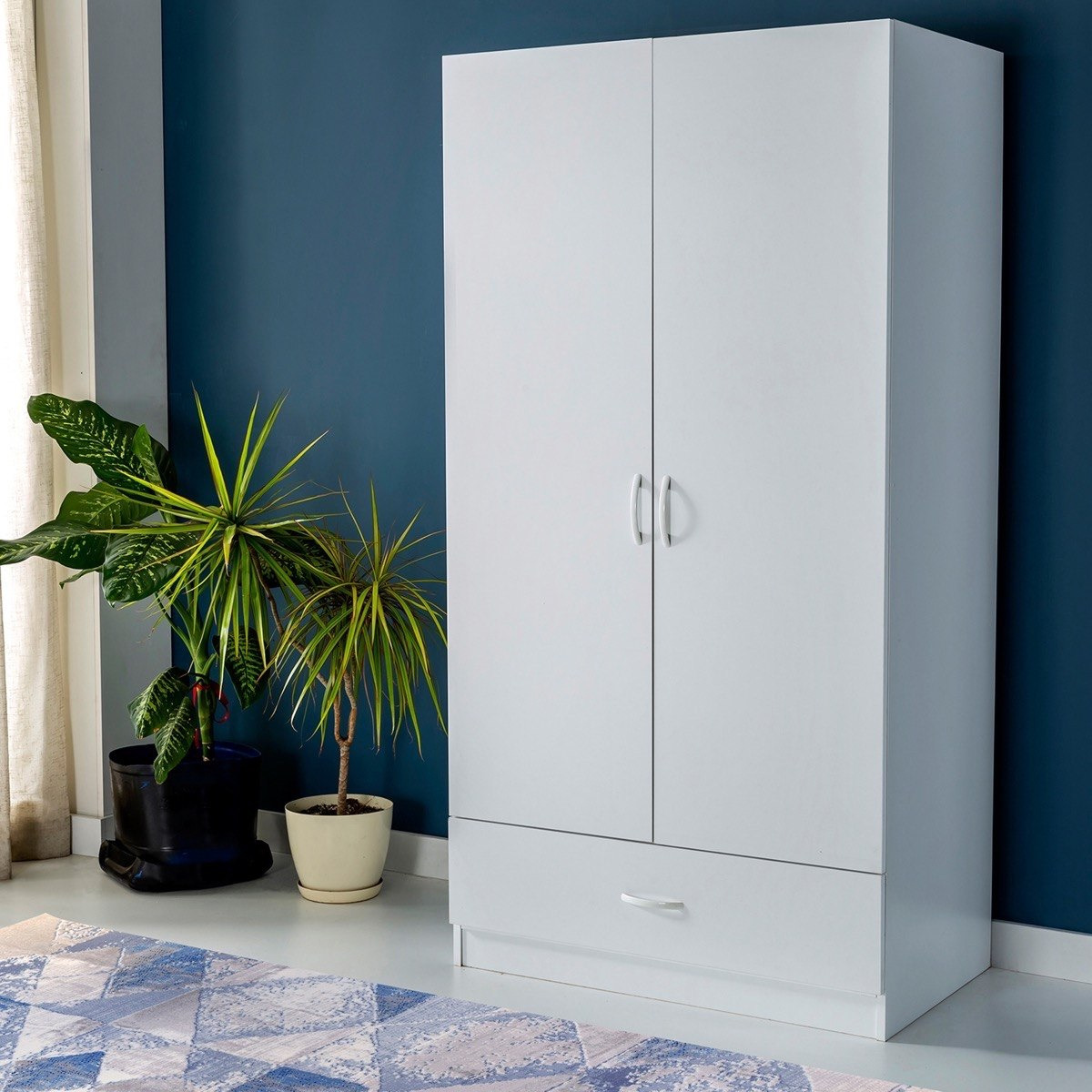 خزانة ملابس 2 باب مع درج - كومو من موڤو-hbxfurniture-wardrobes-image-1