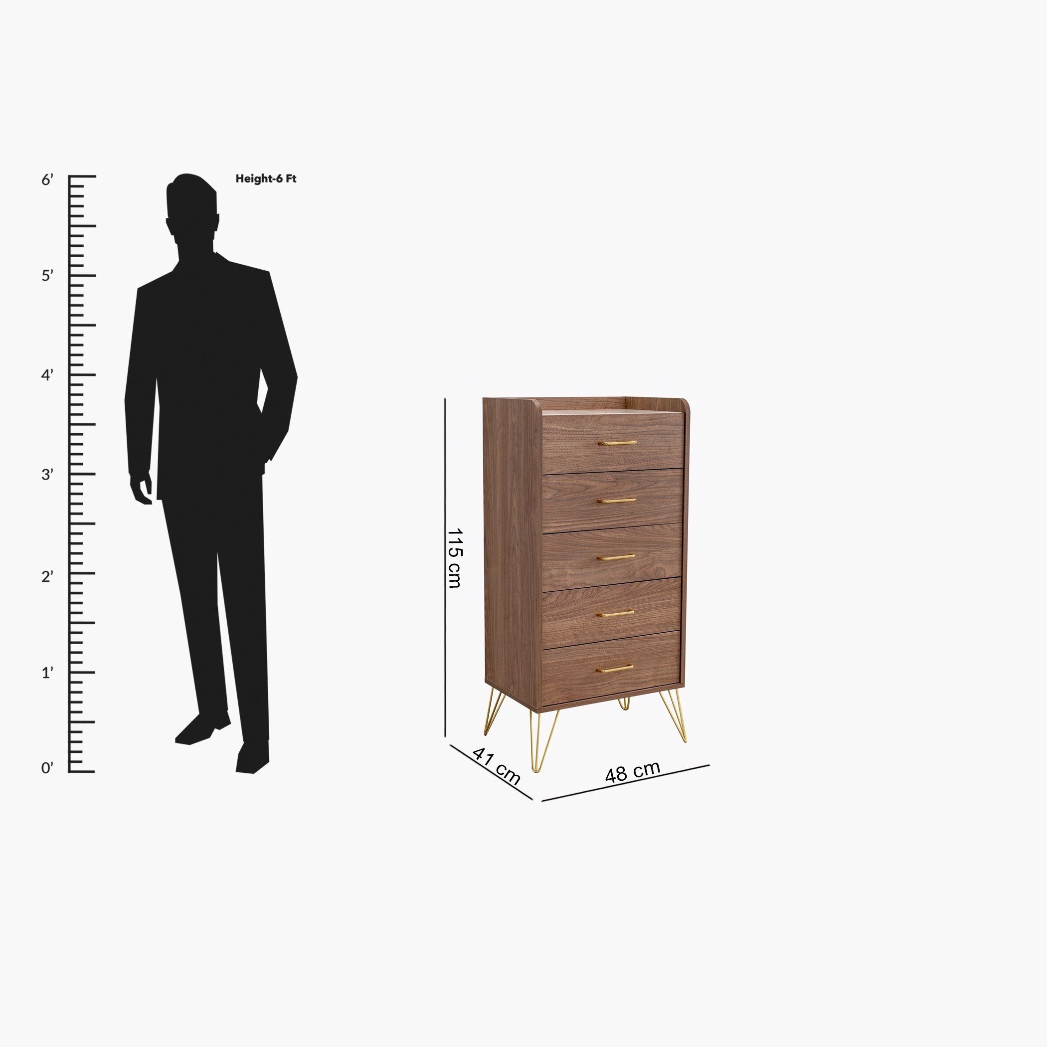 وحدة تخزين بـ 5 أدراج من نيتشر-hbxfurniture-dressersandchests-chestofdrawers-image-7