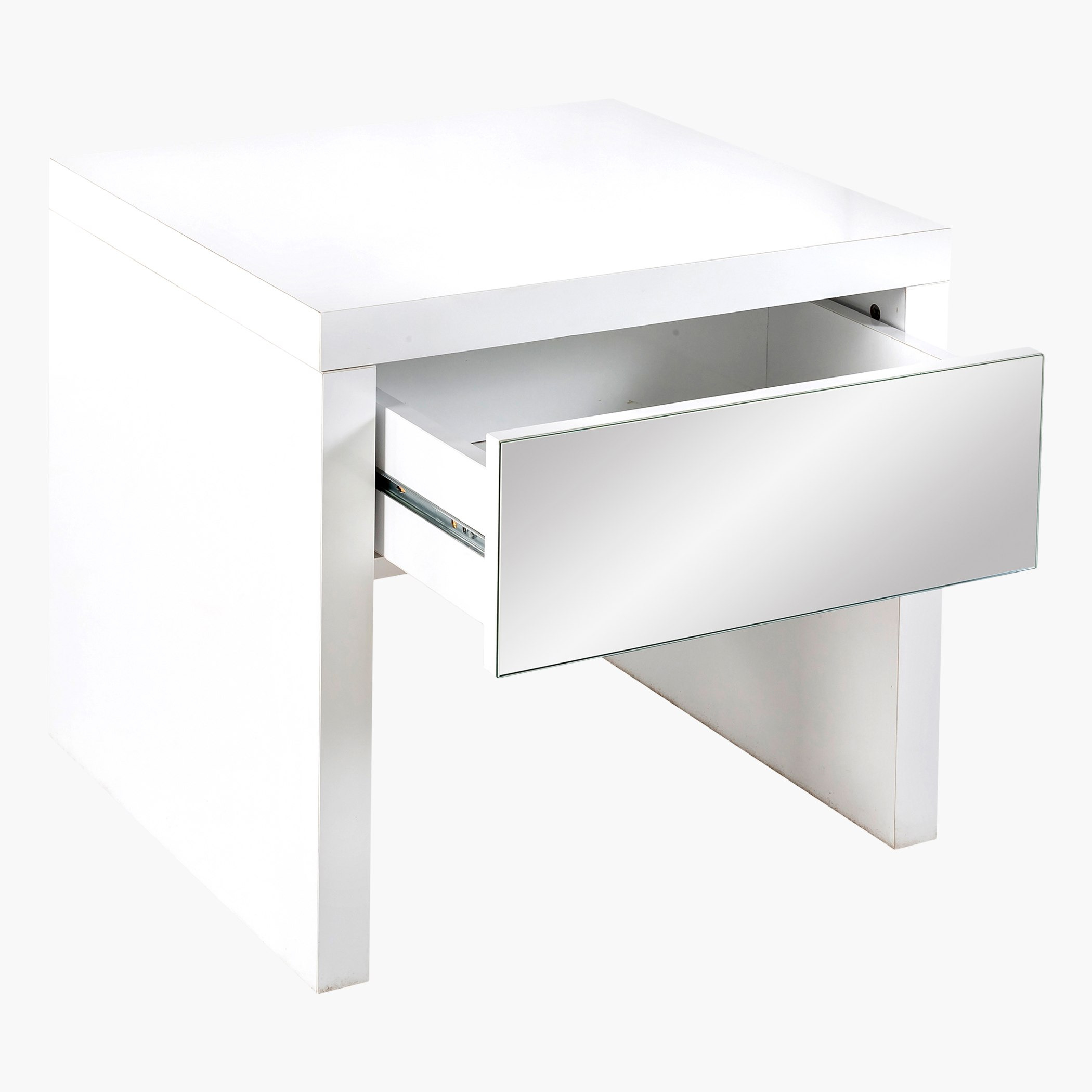 Reflection High Gloss End Table with Mirrored Drawer-hbxfurniture-livingroom-endtables-image-2