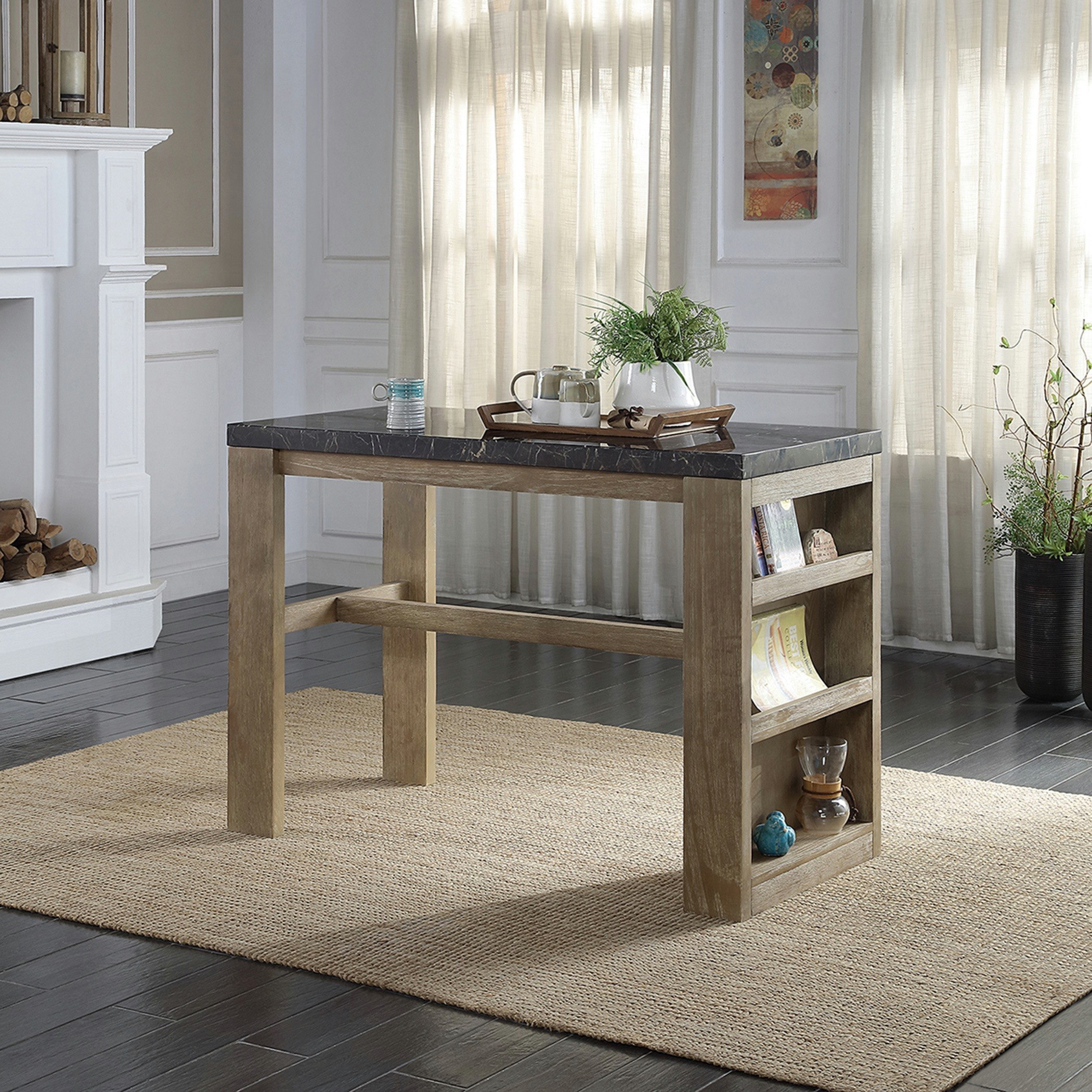 طقم طاولة مطبخ بسطح رخام 4 مقاعد من أرلينجتون-hbxfurniture-diningtablesandsets-diningsets-image-2