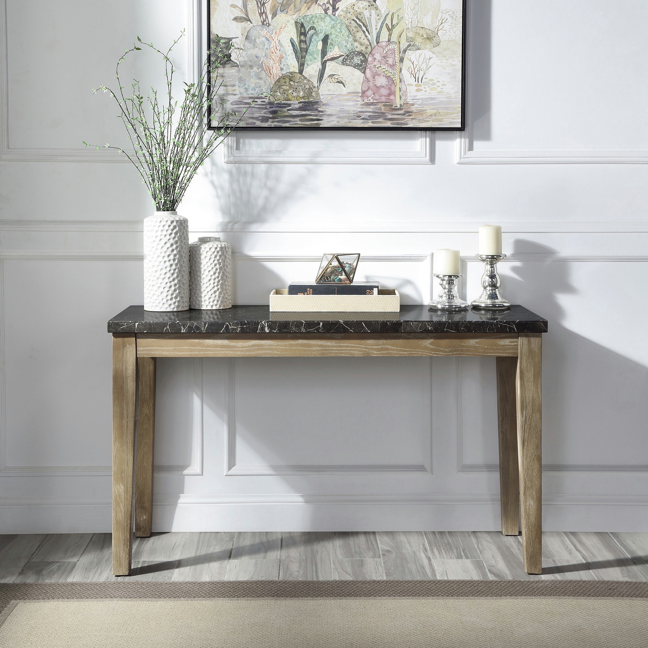 Marble top sofa store console table