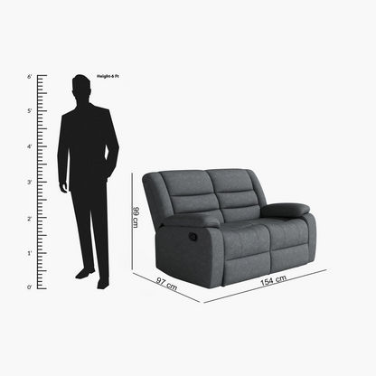 York 2-Seater Water-Resistant Fabric Recliner Sofa