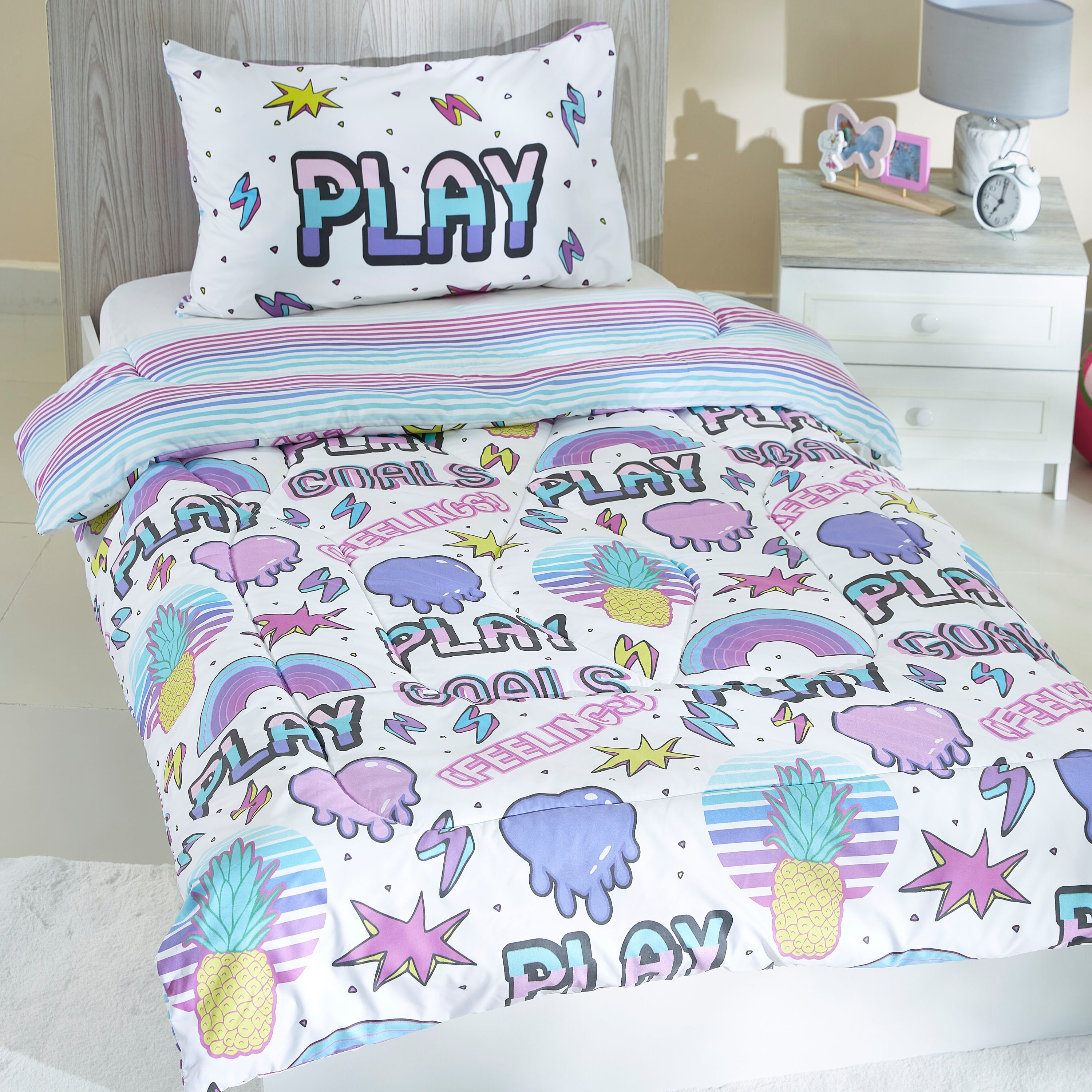 طقم لحاف قطعتين بطبعات رقمية للجنسين من موديش - 135x220 سم-hbxhomeware-hbxkidsandyouth-image-1