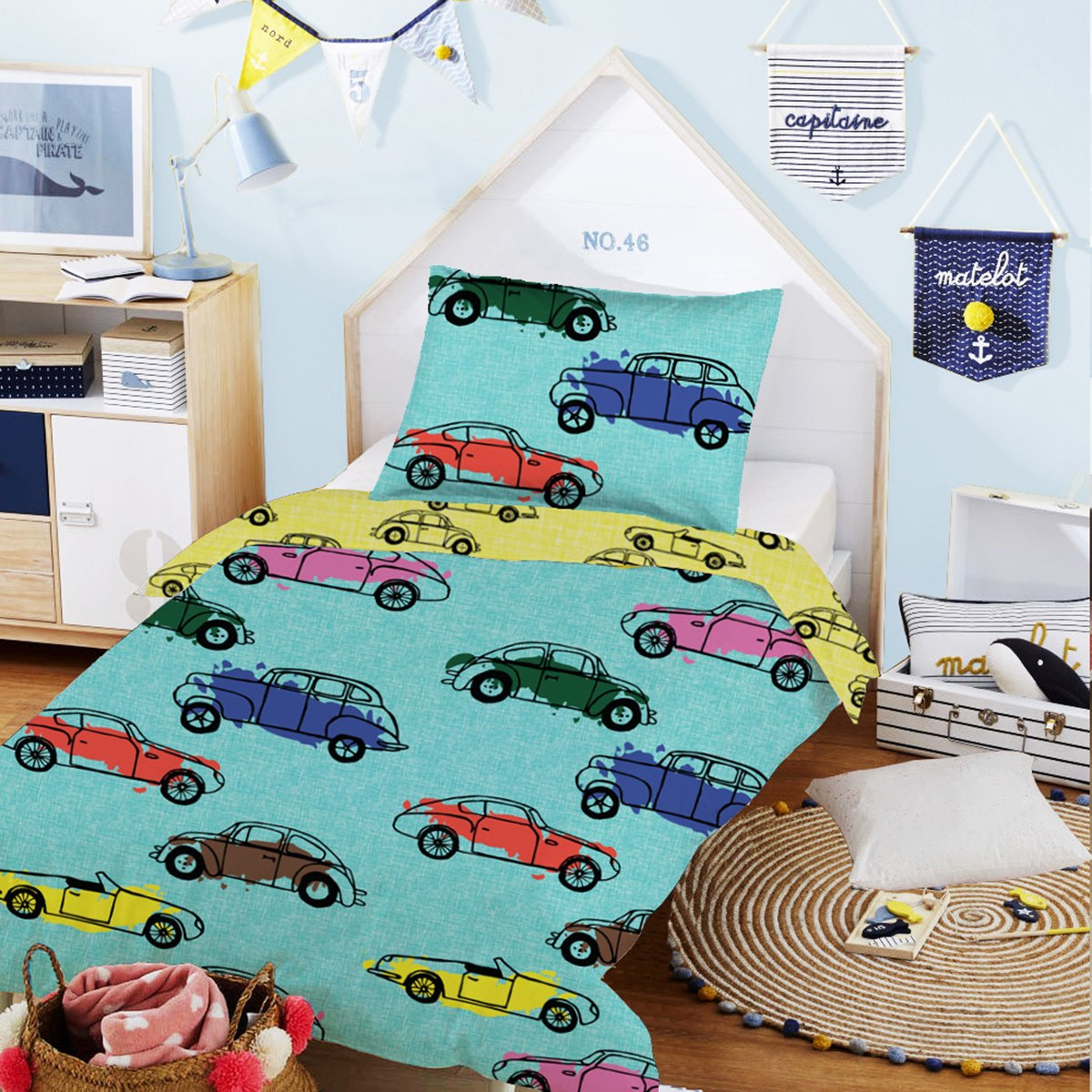 طقم لحاف بطبعات رقميّة قطعتين من موديش - 160x220 سم-hbxhomeware-hbxkidsandyouth-image-1