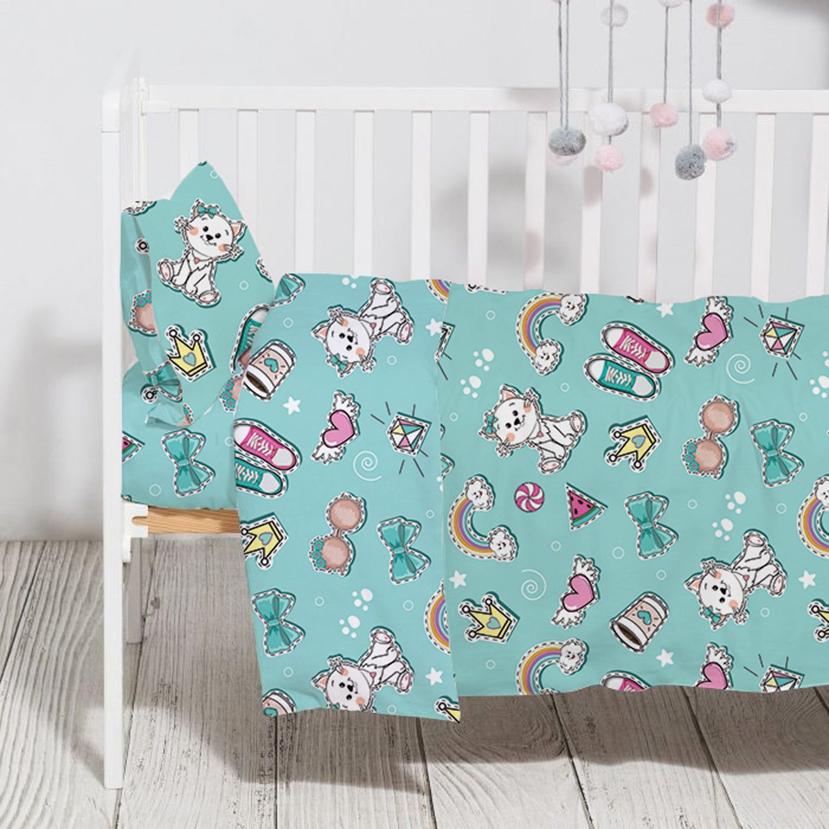طقم لحاف سرير كامل ومصد للأطفال 4 قطع - 132x10 سم-hbxhomeware-hbxkidsandyouth-image-2
