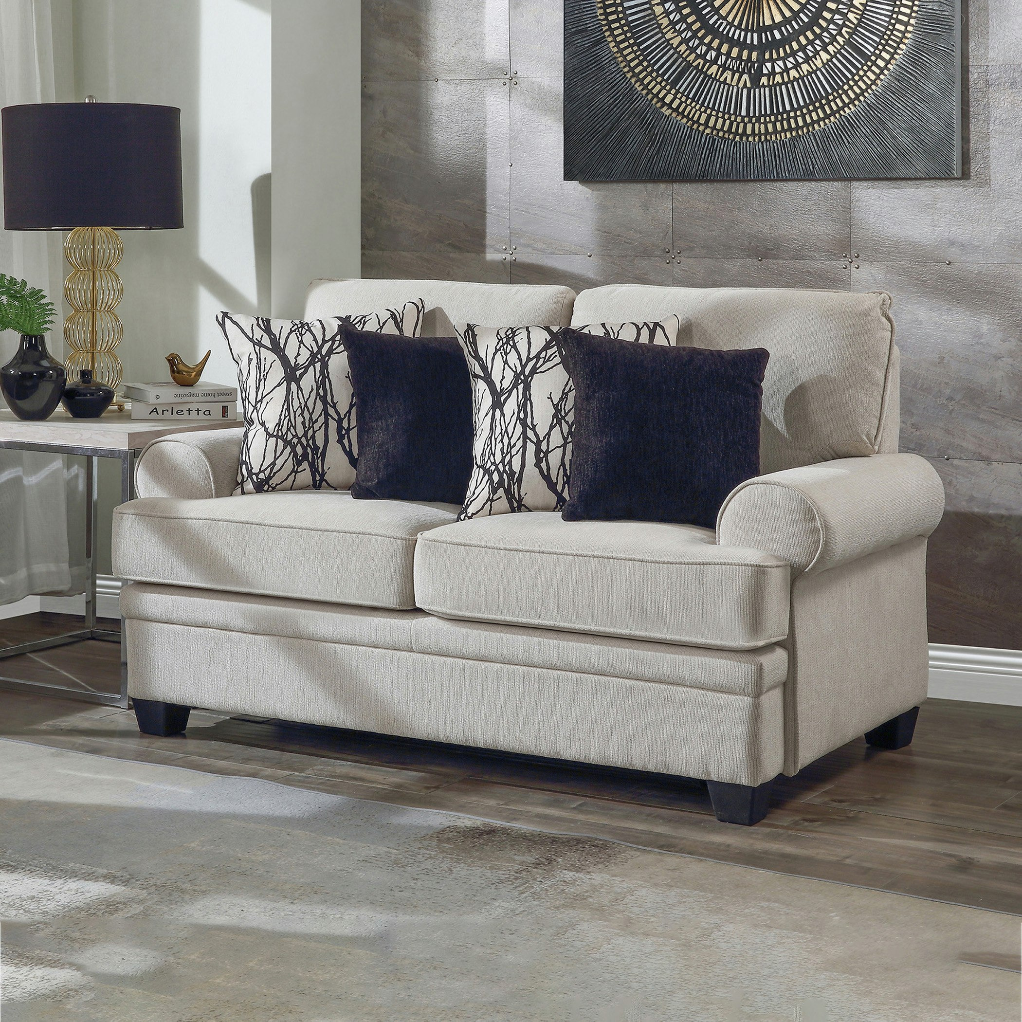 Monarch 2-Seater Fabric Sofa with 4 Cushions-hbxlivingroom-sofasandarmchairs-sofas-image-1