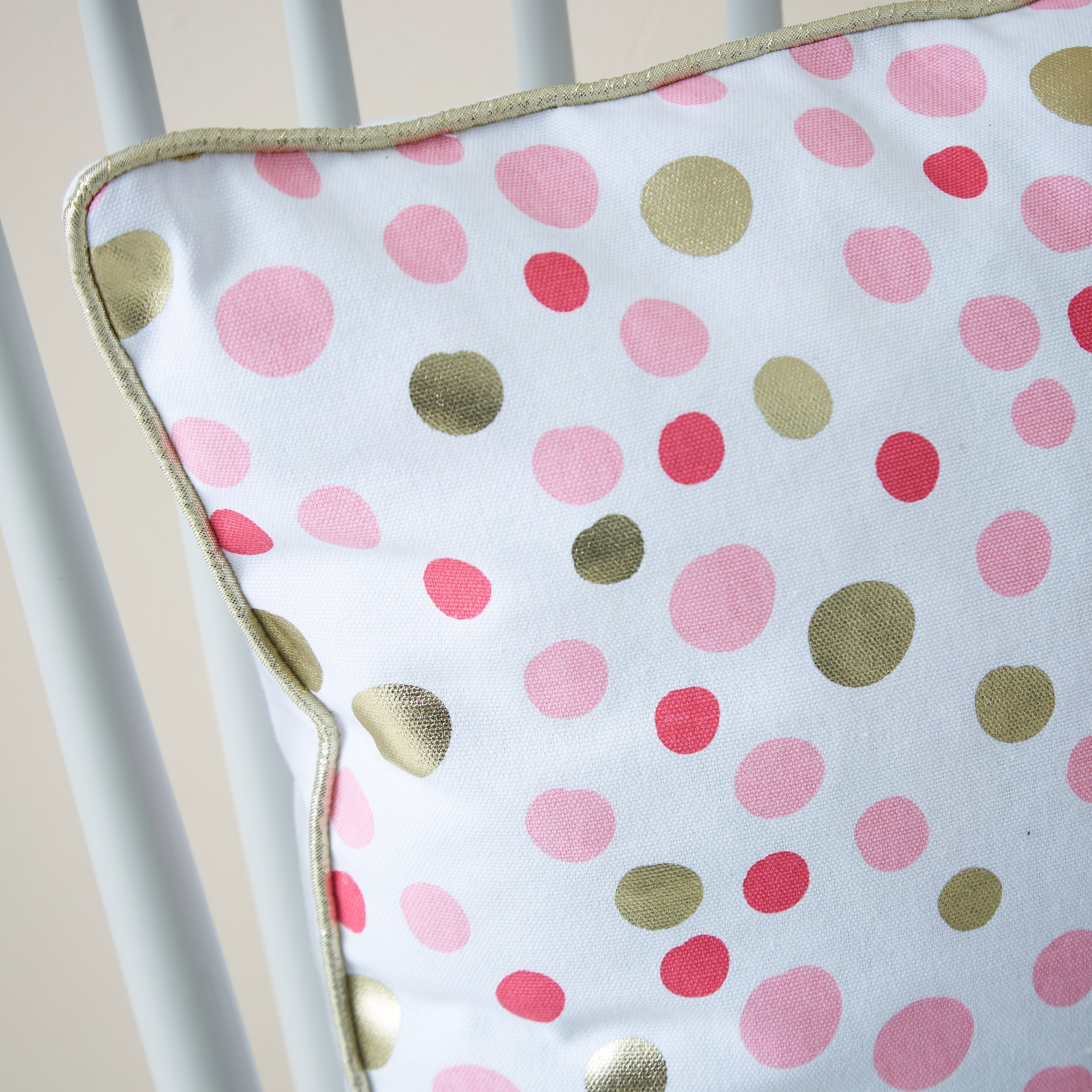 غطاء وسادة قطني بخيوط بارزة وطبعاترقائق معدنية منقطة من دالبي - 40x40 سم-hbxhomeware-hbxkidsandyouth-image-2