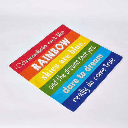 Dalby Rainbow Foil Print Cotton Cushion Cover - 40x40 cms