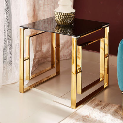 Logan End Table with Glass Top