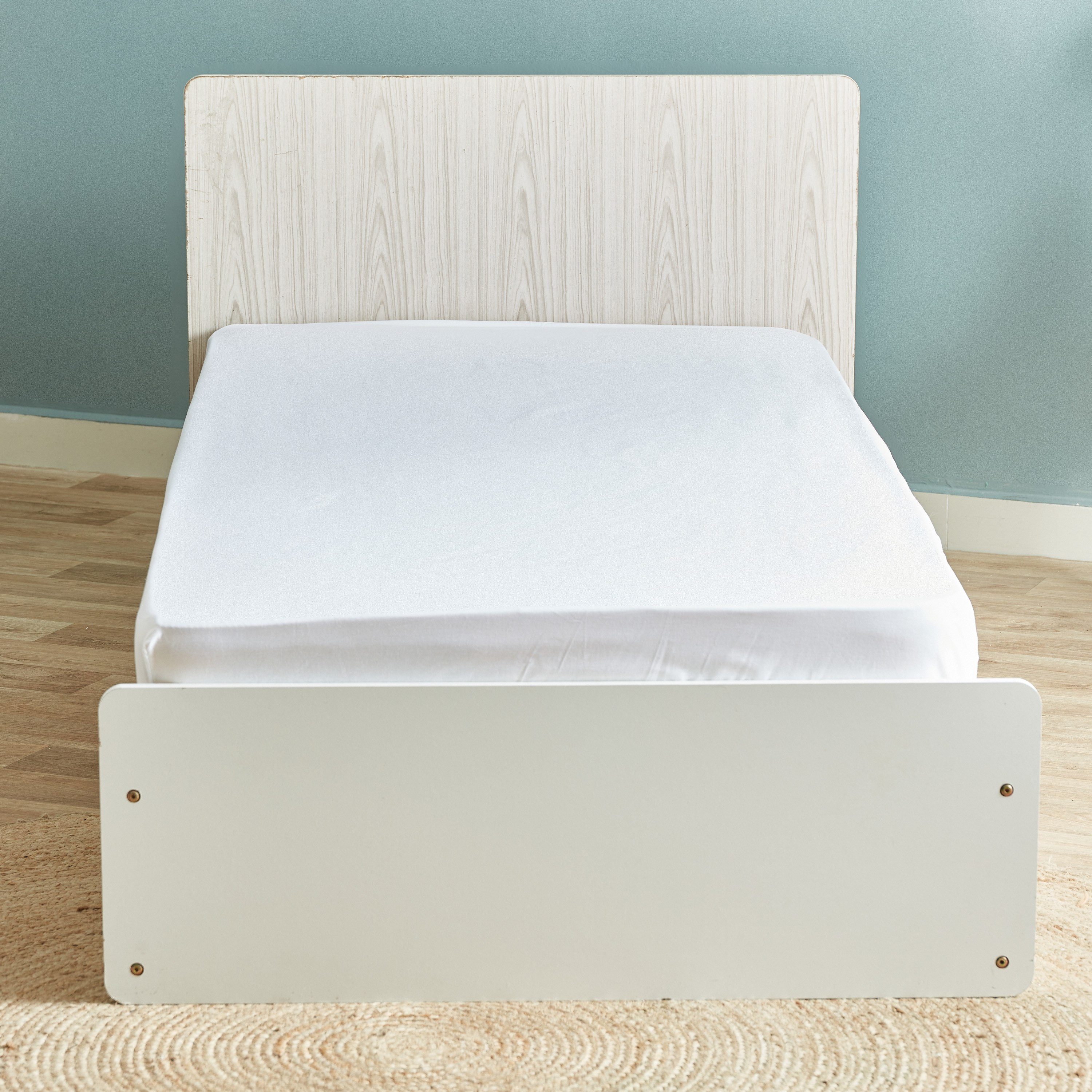 شرشف مطاطي فردي سادة قطن من إسينشيال - 90x200+25 سم-hbxhomeware-hbxbedroom-image-2