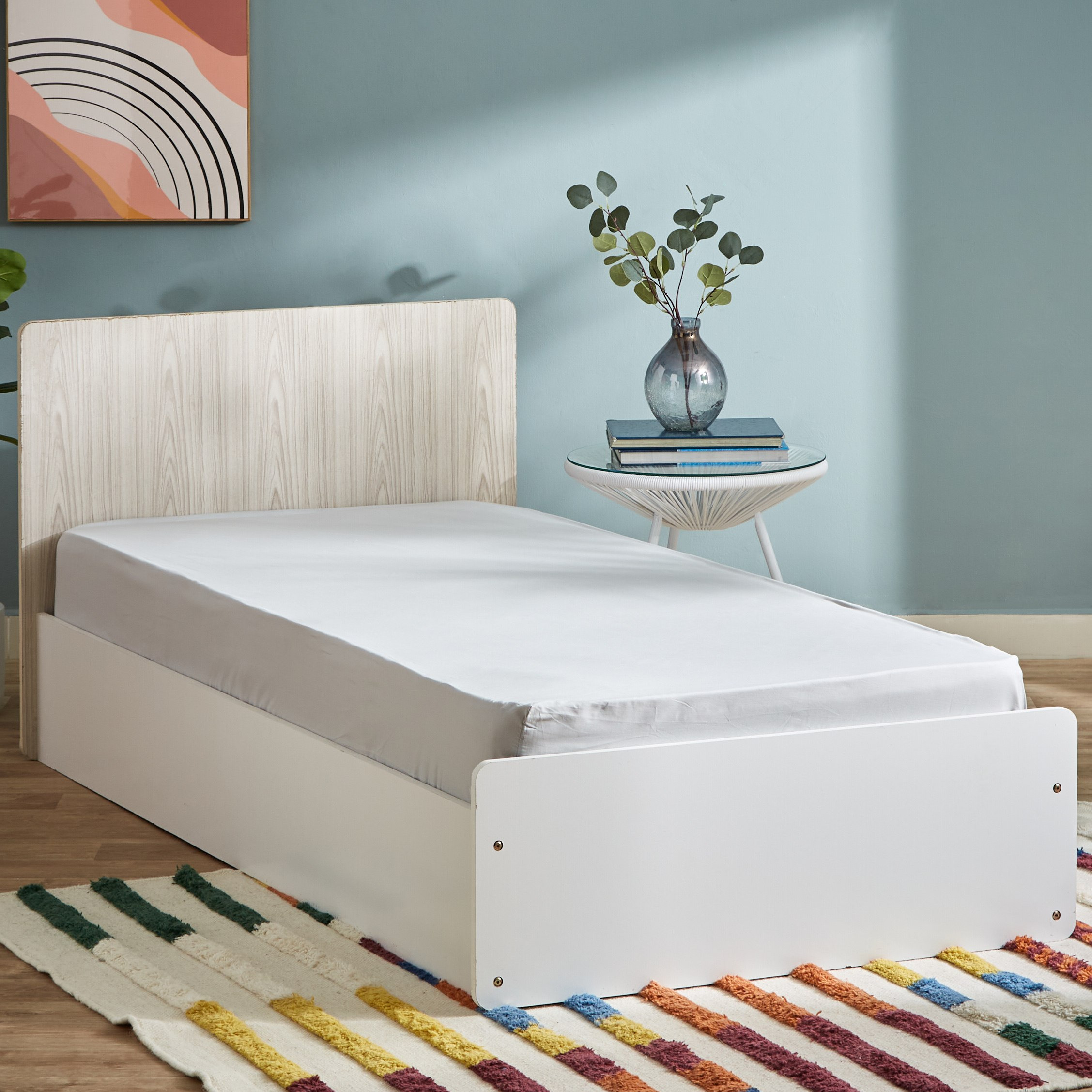 شرشف مطاطي فردي سادة قطن من إسينشيال - 90x200 سم-hbxhomeware-hbxbedroom-image-1
