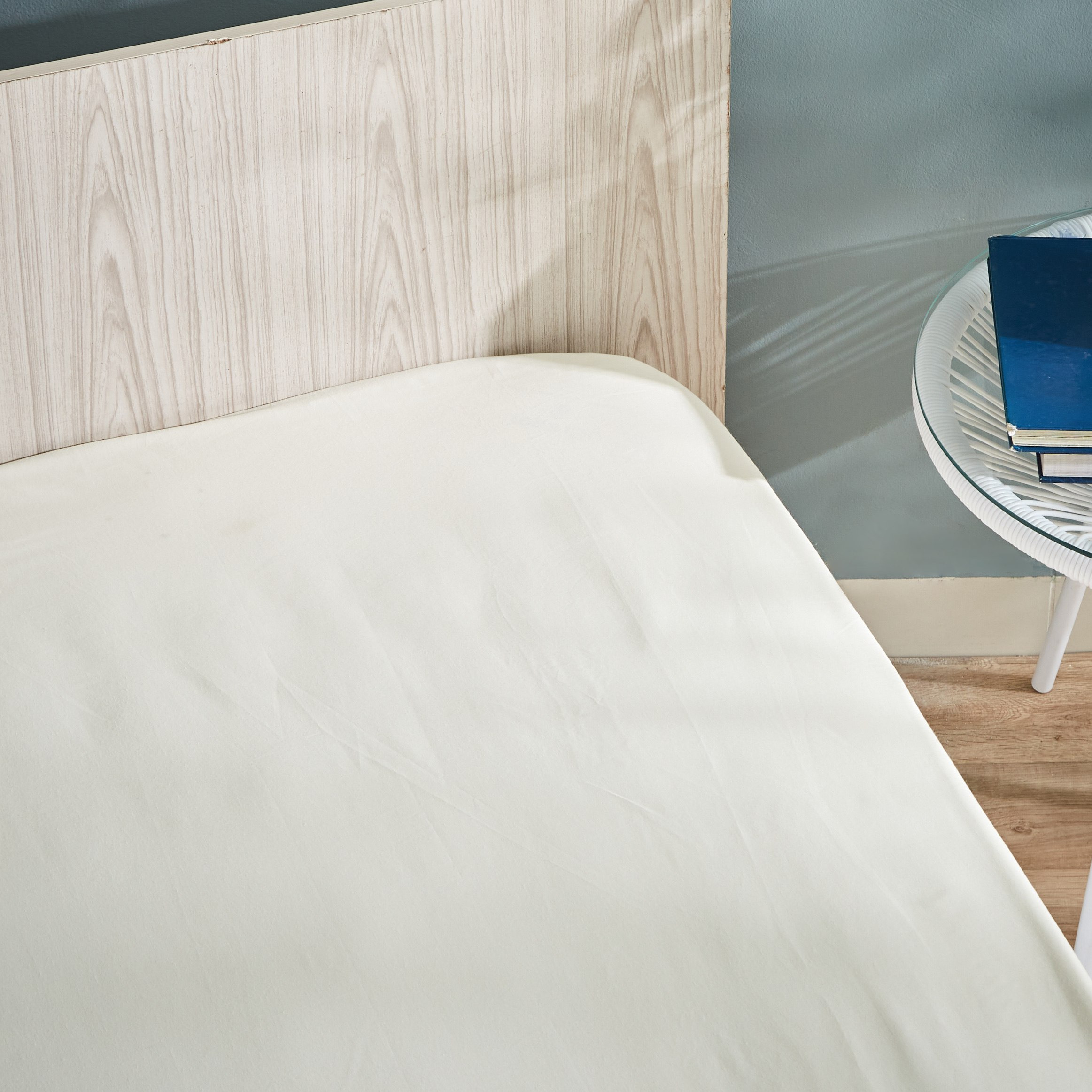 شرشف مطاطي فردي سادة قطن من إسينشيال - 90x200+25 سم-hbxhomeware-hbxbedroom-image-2