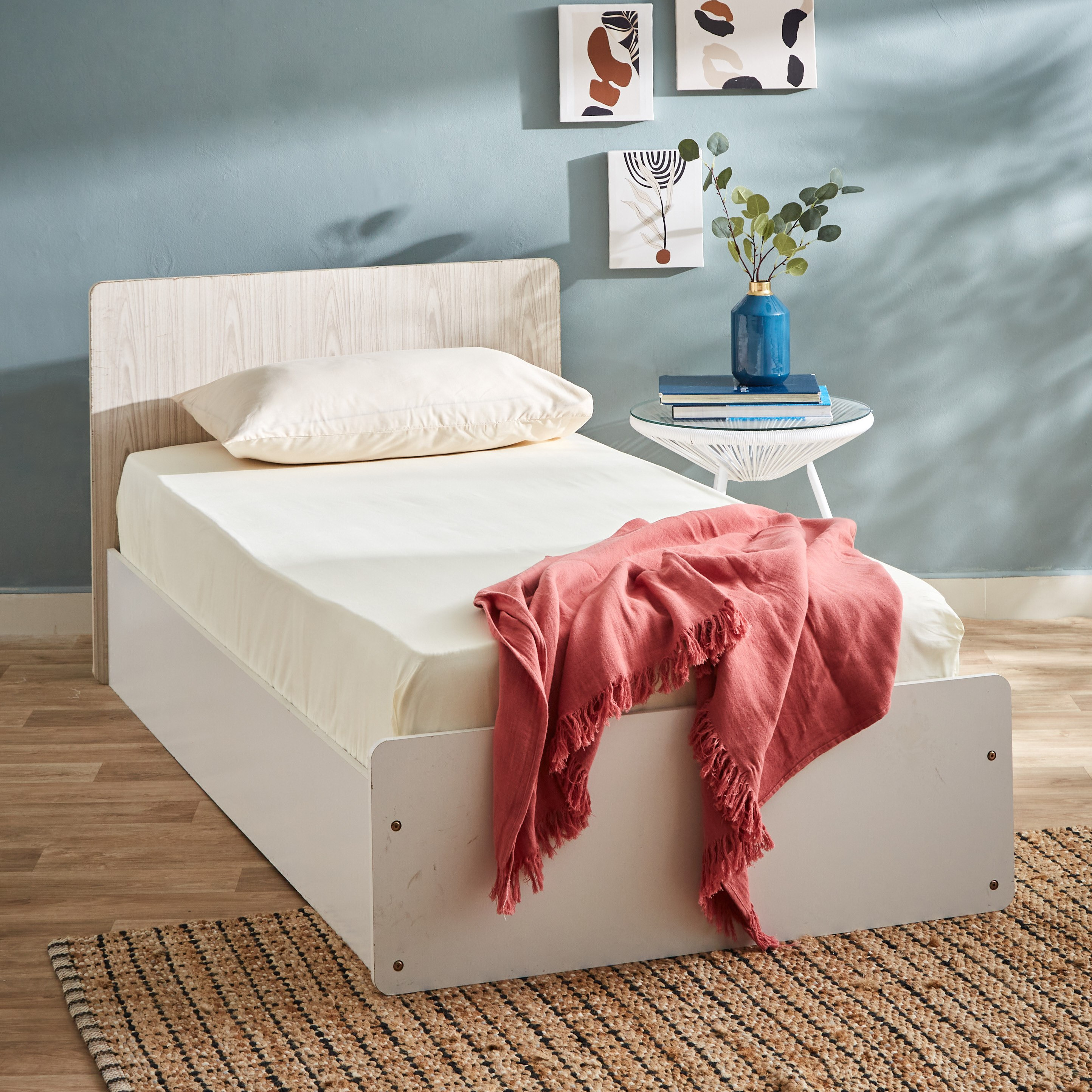 شرشف مطاطي فردي سادة قطن من إسينشيال - 90x200+25 سم-hbxhomeware-hbxbedroom-image-6