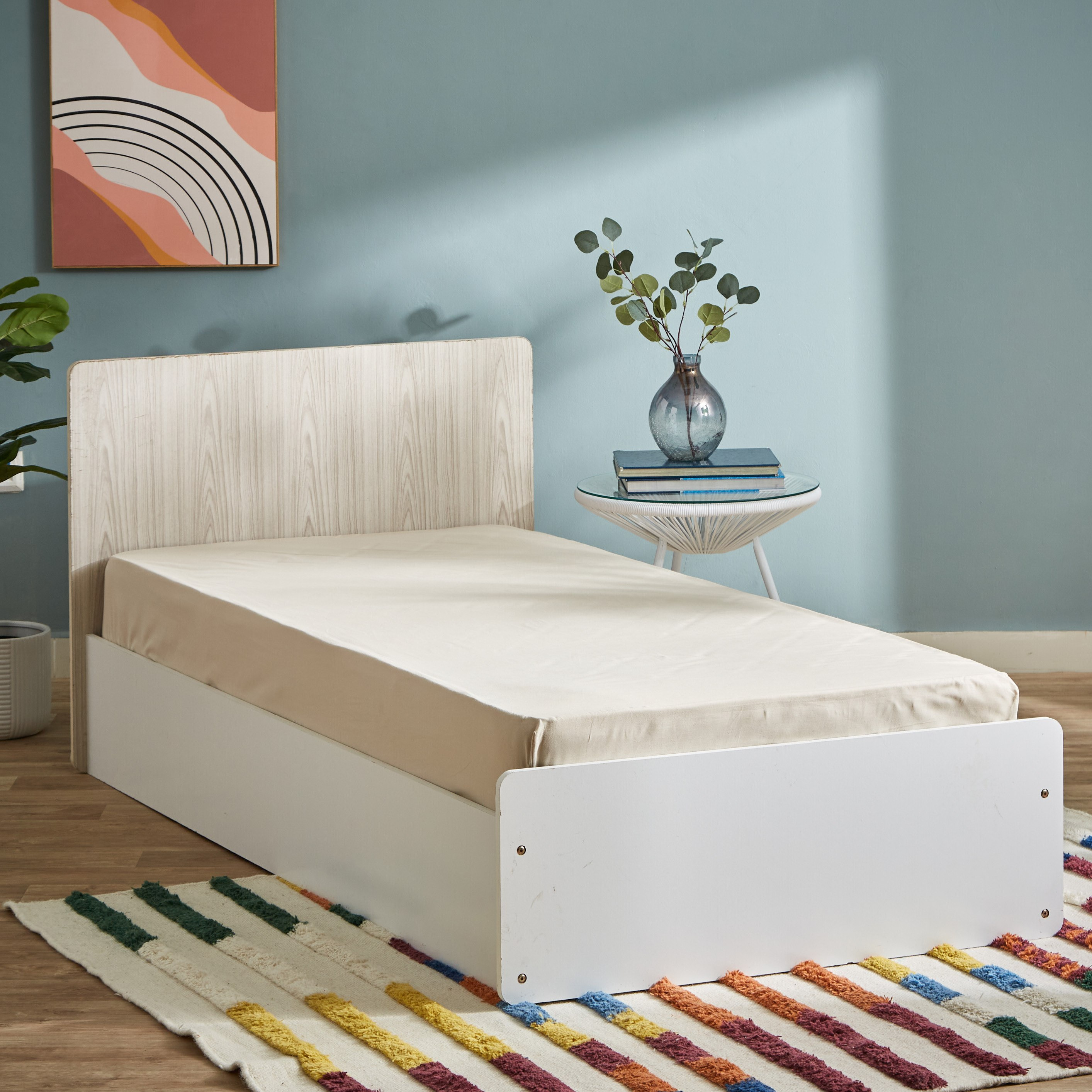 شرشف مطاطي فردي سادة قطن من إسينشيال - 90x200 سم-hbxhomeware-hbxbedroom-image-1