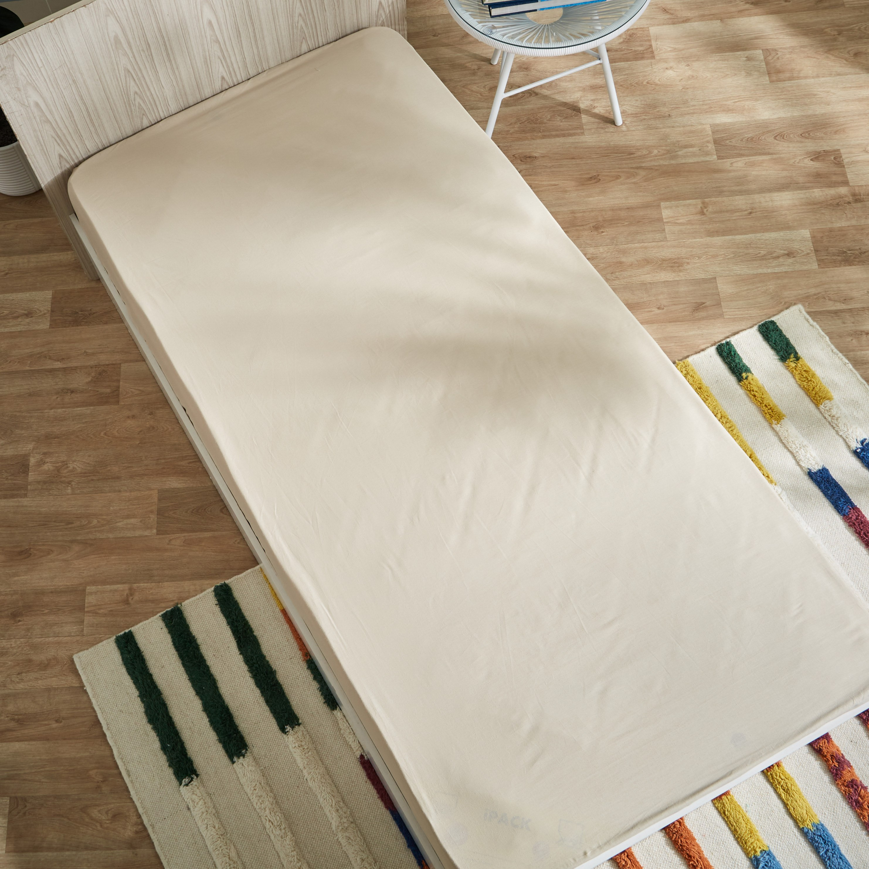 شرشف مطاطي فردي سادة قطن من إسينشيال - 90x200 سم-hbxhomeware-hbxbedroom-image-5