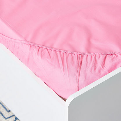 Essential Solid Cotton Single Fitted Sheet - 90x200 cm