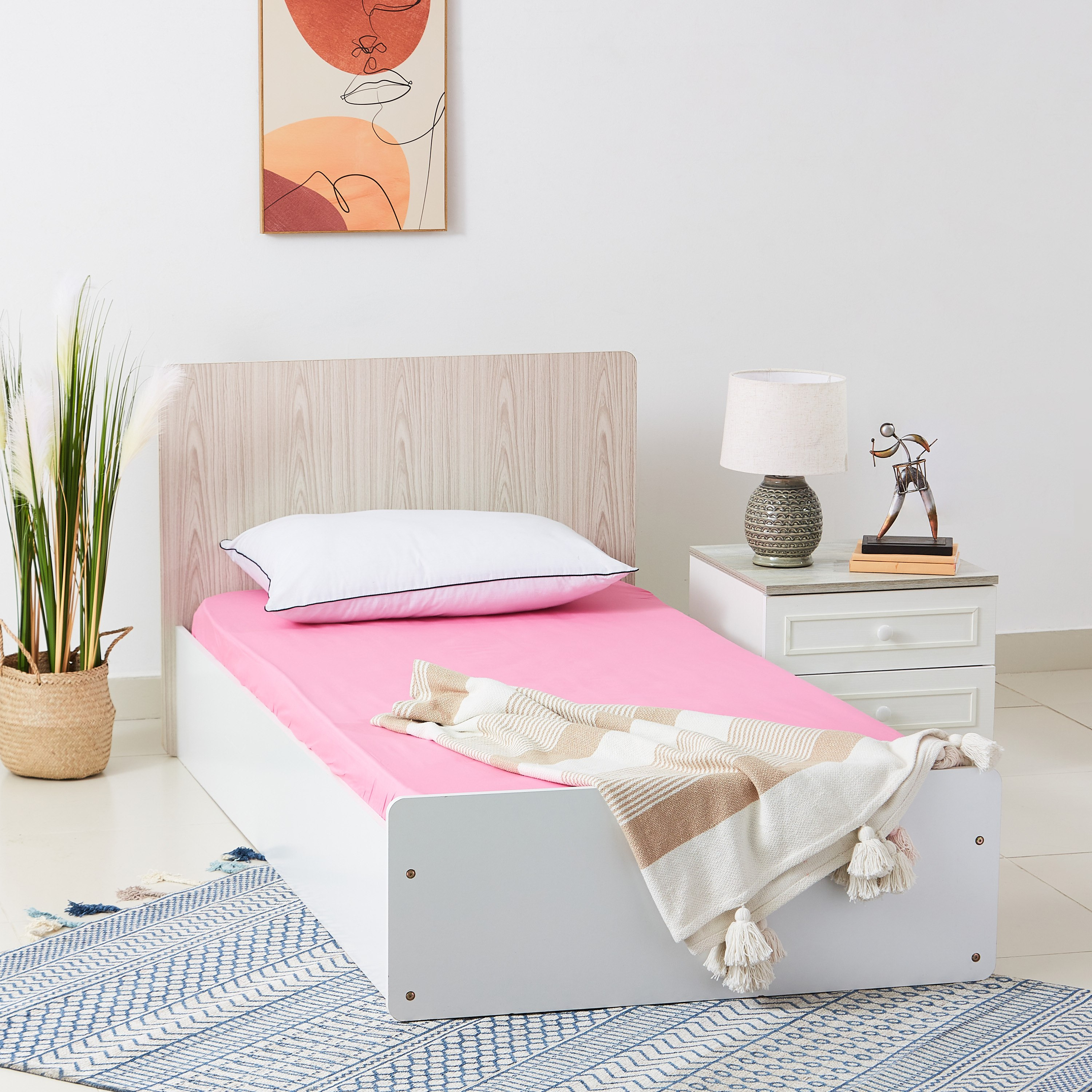 شرشف مطاطي فردي قطني سادة من إسنشيال - 90x200 سم-hbxhomeware-hbxkidsandyouth-image-5