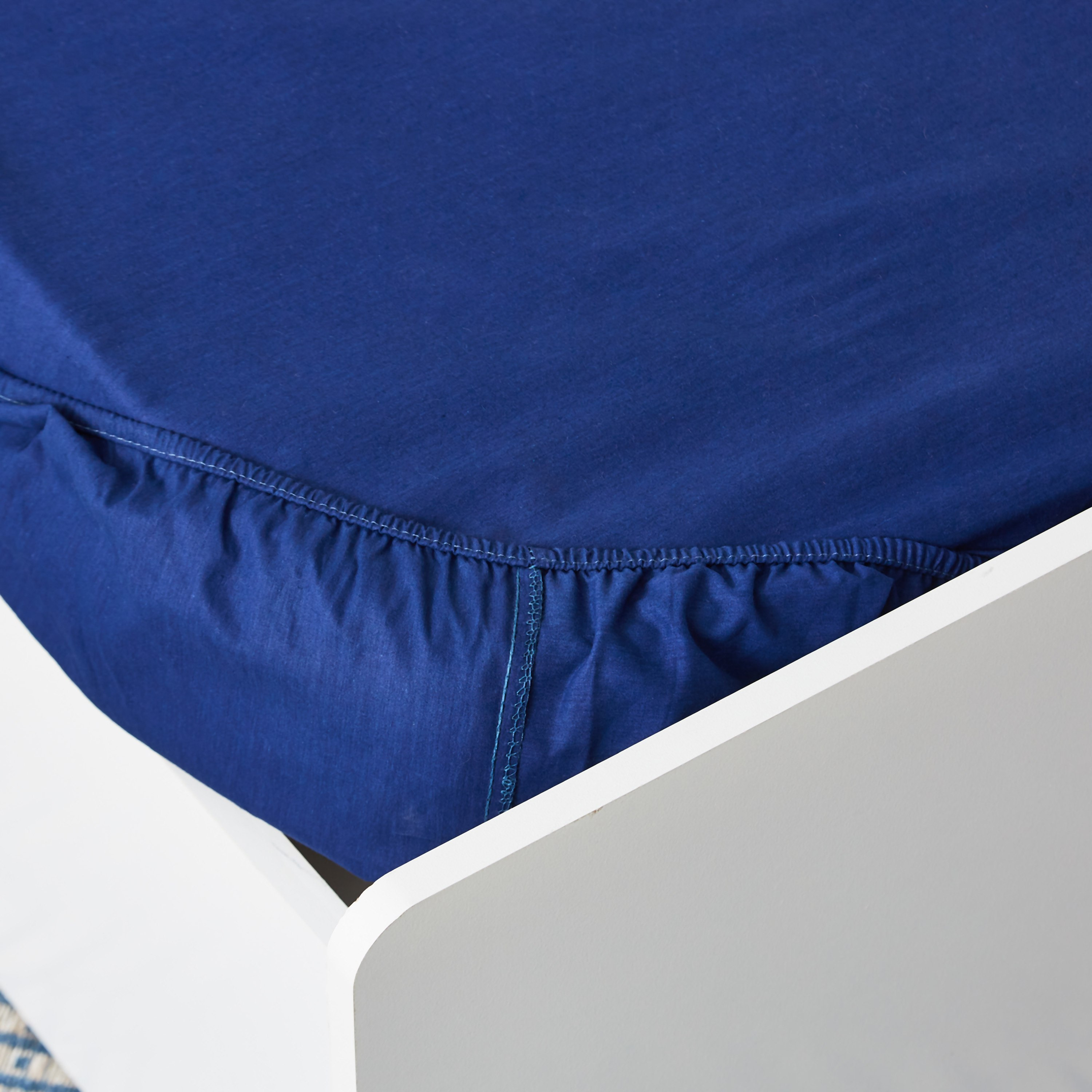 شرشف مطاطي فردي قطني سادة من إسنشيال - 90x200 سم-hbxhomeware-bedding-fittedsheets-image-4