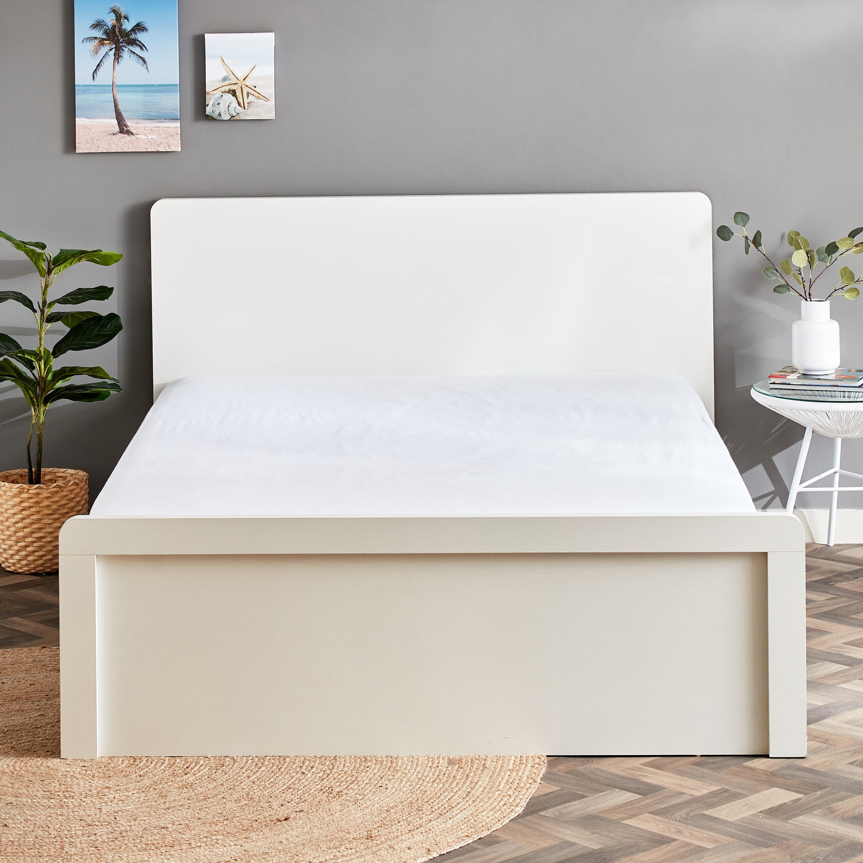 شرشف مطاطي قطن كينج سادة من إيسينشيال - 180x210+25 سم-hbxhomeware-bedding-fittedsheets-image-2