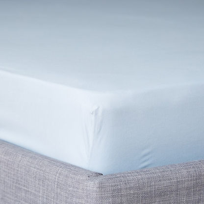 Essential Solid Cotton King Fitted Sheet - 180x210 cm-Sheets and Pillow Covers-image-2
