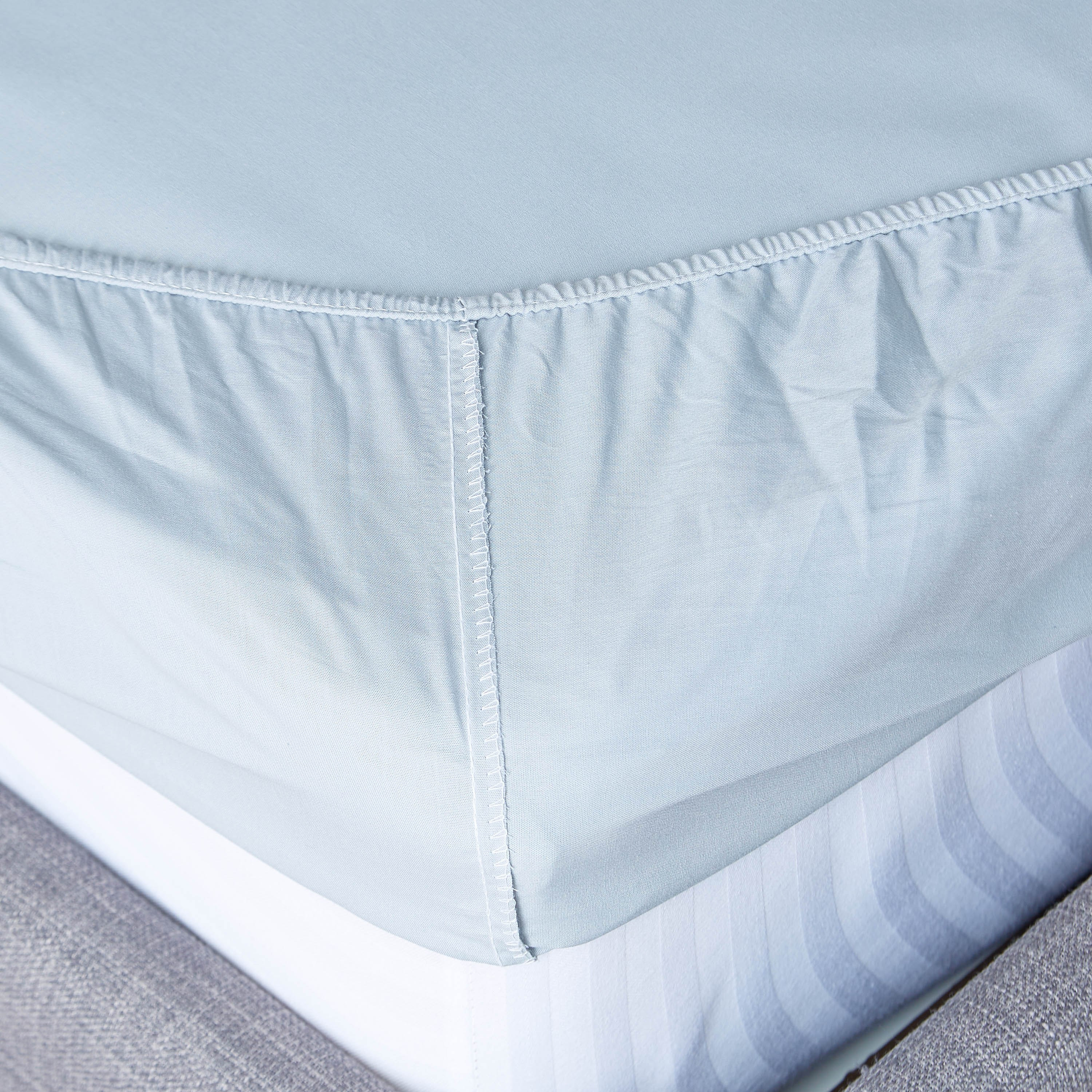 Essential Solid Cotton King Fitted Sheet - 180x210 cm-hbxhomeware-hbxbedroom-image-4