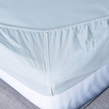 Essential Solid Cotton King Fitted Sheet - 180x210 cm-Sheets and Pillow Covers-image-3