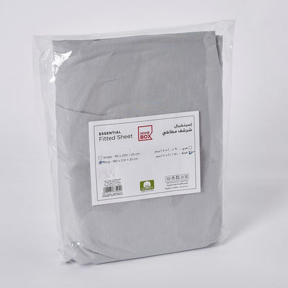Essential Solid Cotton King Fitted Sheet - 180x210 cm-Sheets and Pillow Covers-image-5