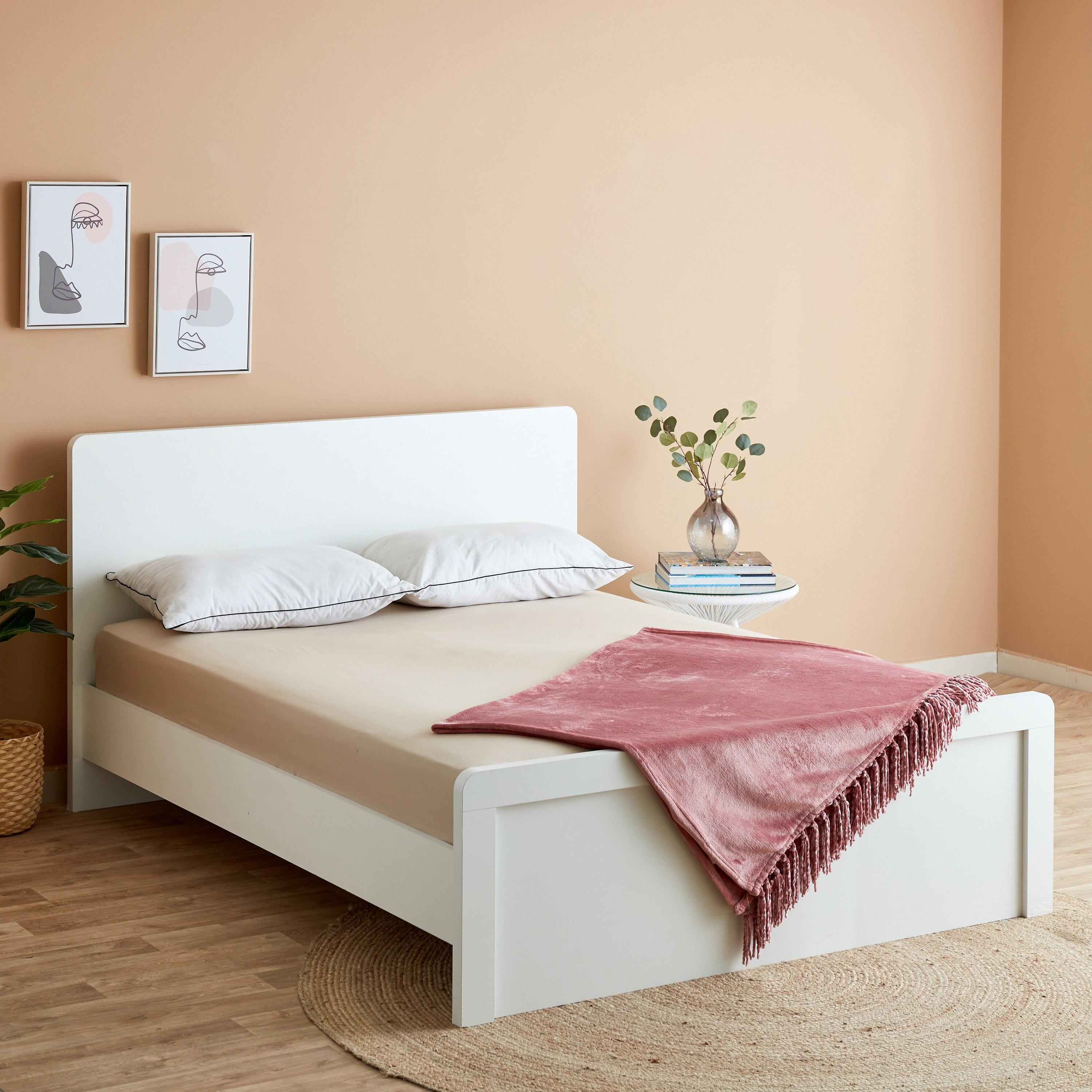 شرشف مطاطي كينج قطني سادة من إسينشيال - 180x210+25 سم-hbxhomeware-hbxbedroom-image-7