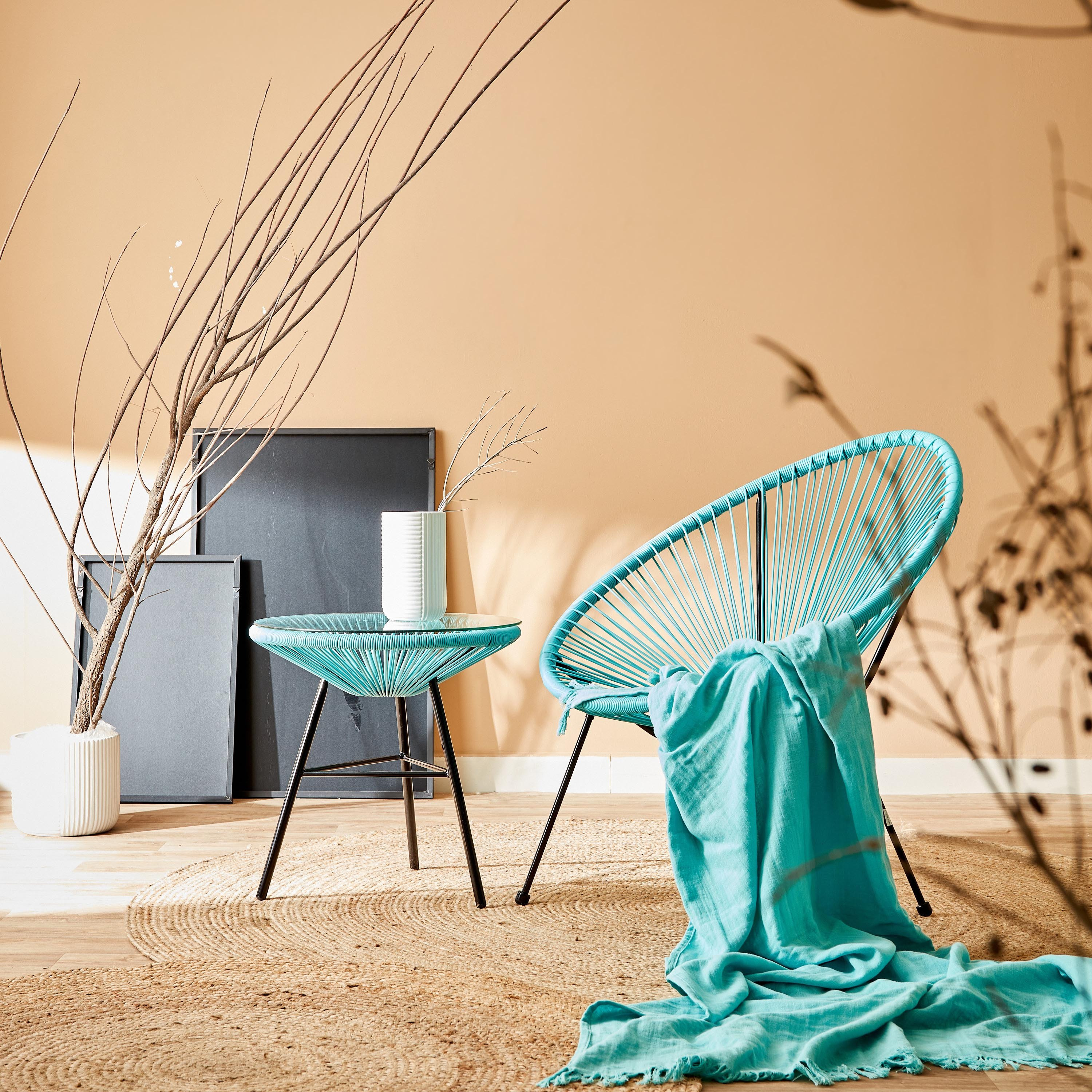 Cape Glass Top Outdoor Side Table