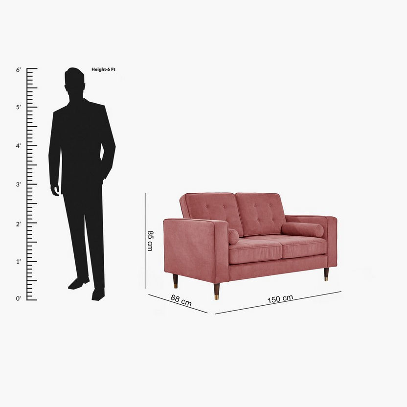 Sloan 2-Seater Velvet Sofa with 2 Cushions-Sofas-image-8