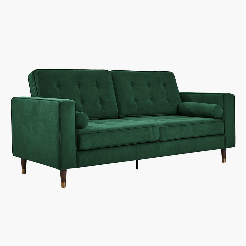 Sloan 3-Seater Velvet Sofa with 2 Cushions-Sofas-image-1