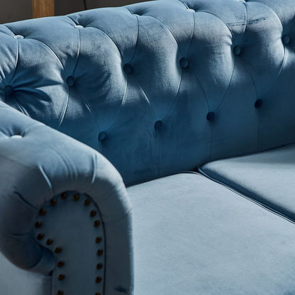 Sofia 3-Seater Tufted Velvet Sofa with 2 Cushions