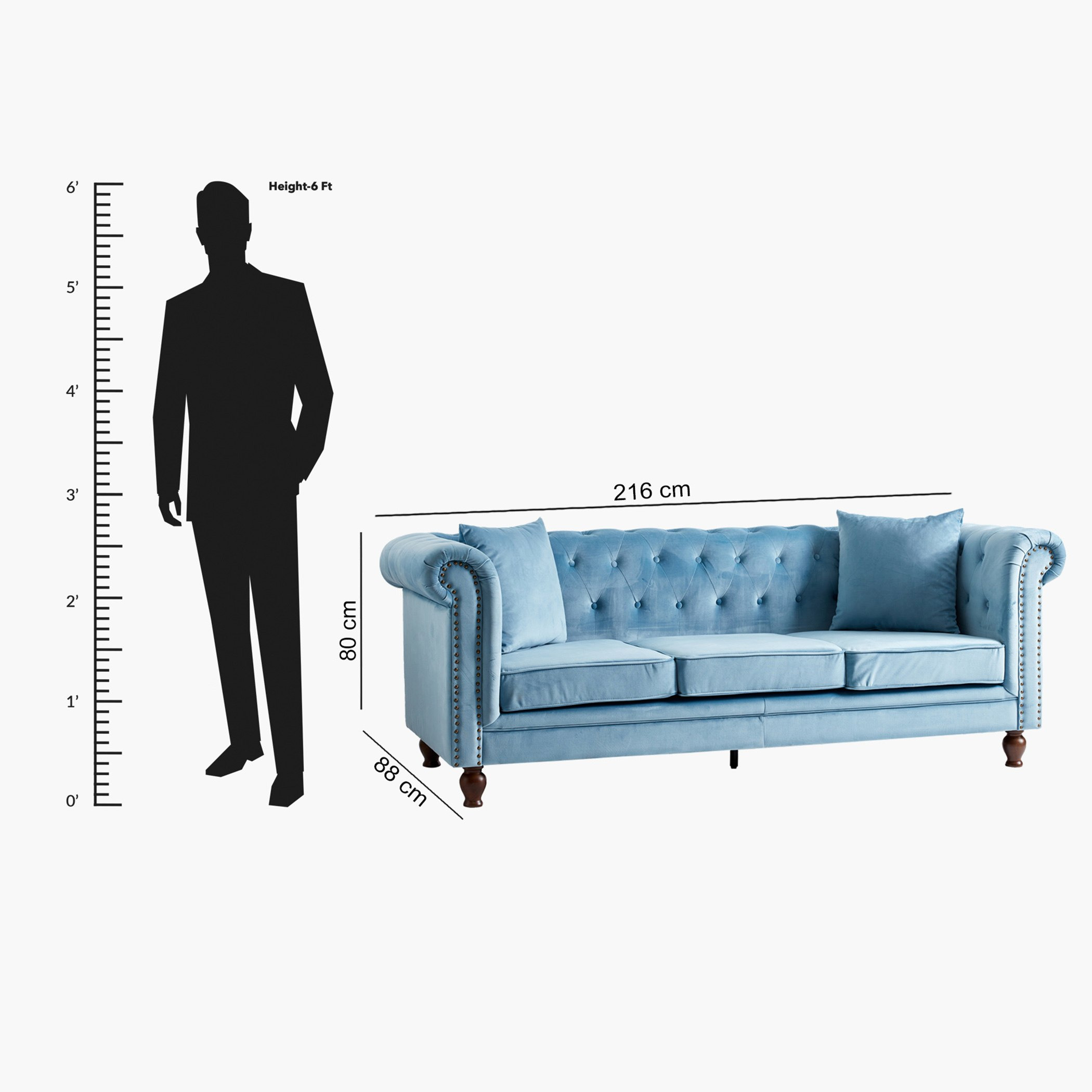 كنبة مخمل معنقدة 3 مقاعد مع وسادتين من صوفيا-hbxlivingroom-sofasandarmchairs-sofas-image-8