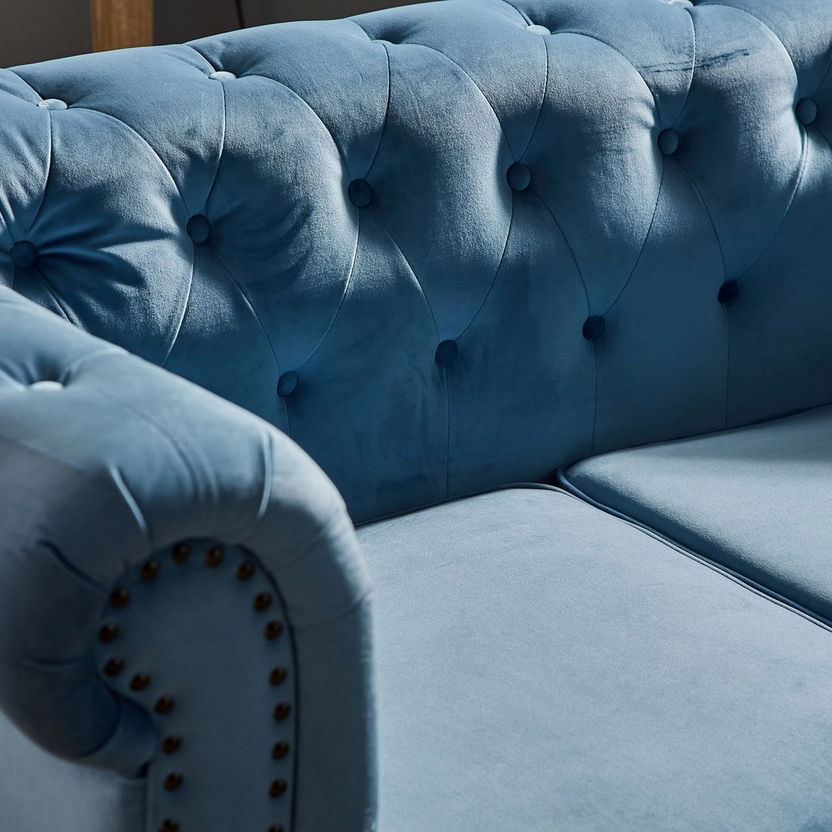 Sofia 2-Seater Velvet Sofa with 2 Cushions-Sofas-image-4