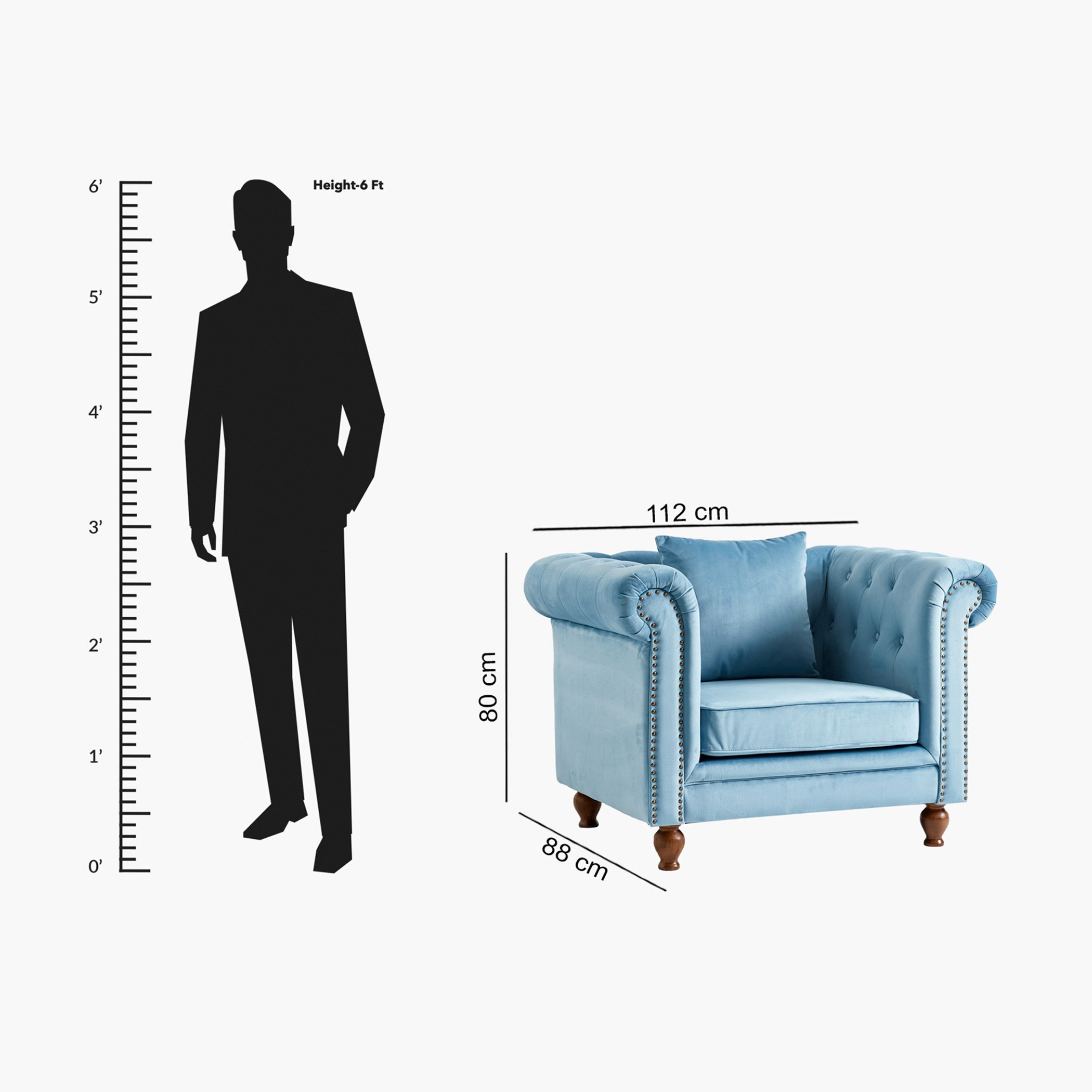 كرسي مخملي معنقد بمساند ذراعين ووسادة من صوفيا-hbxlivingroom-sofasandarmchairs-sofas-image-8