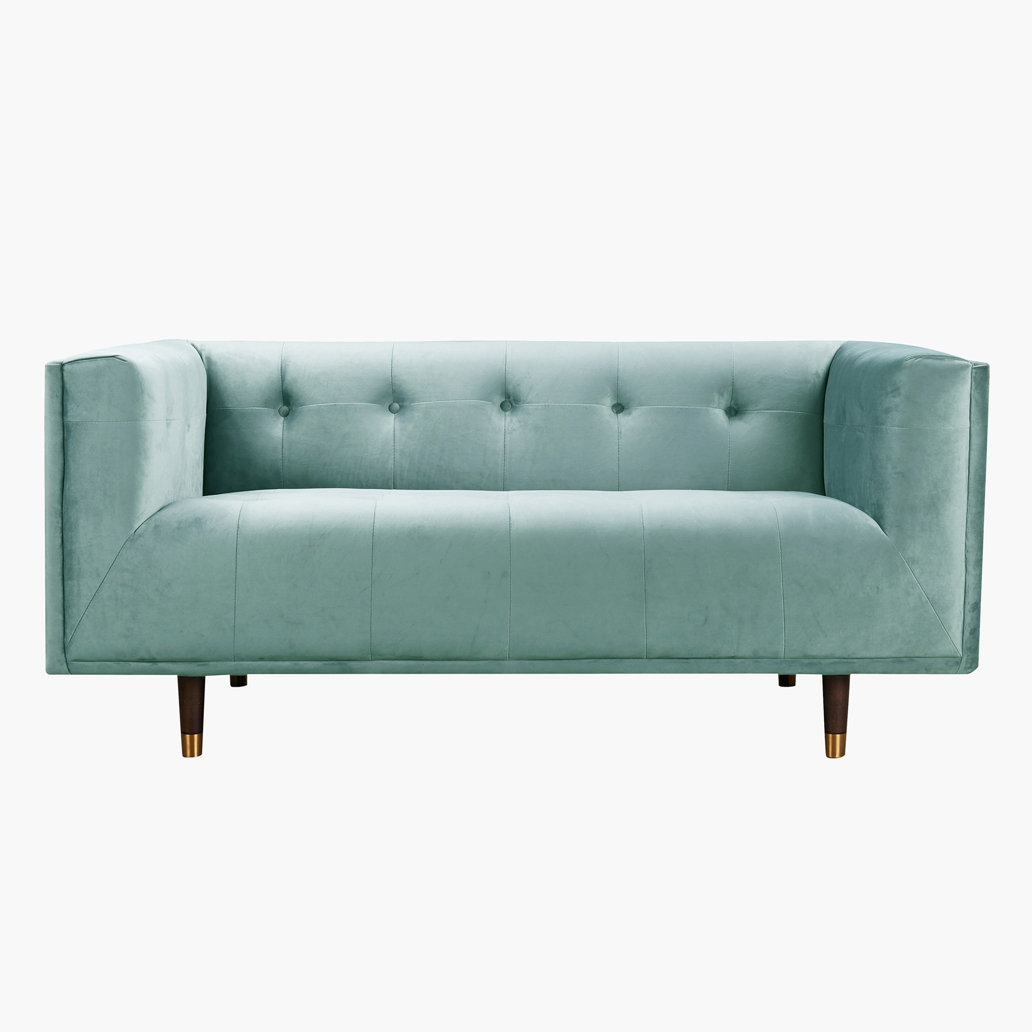 Teal velvet 2 seater sofa sale