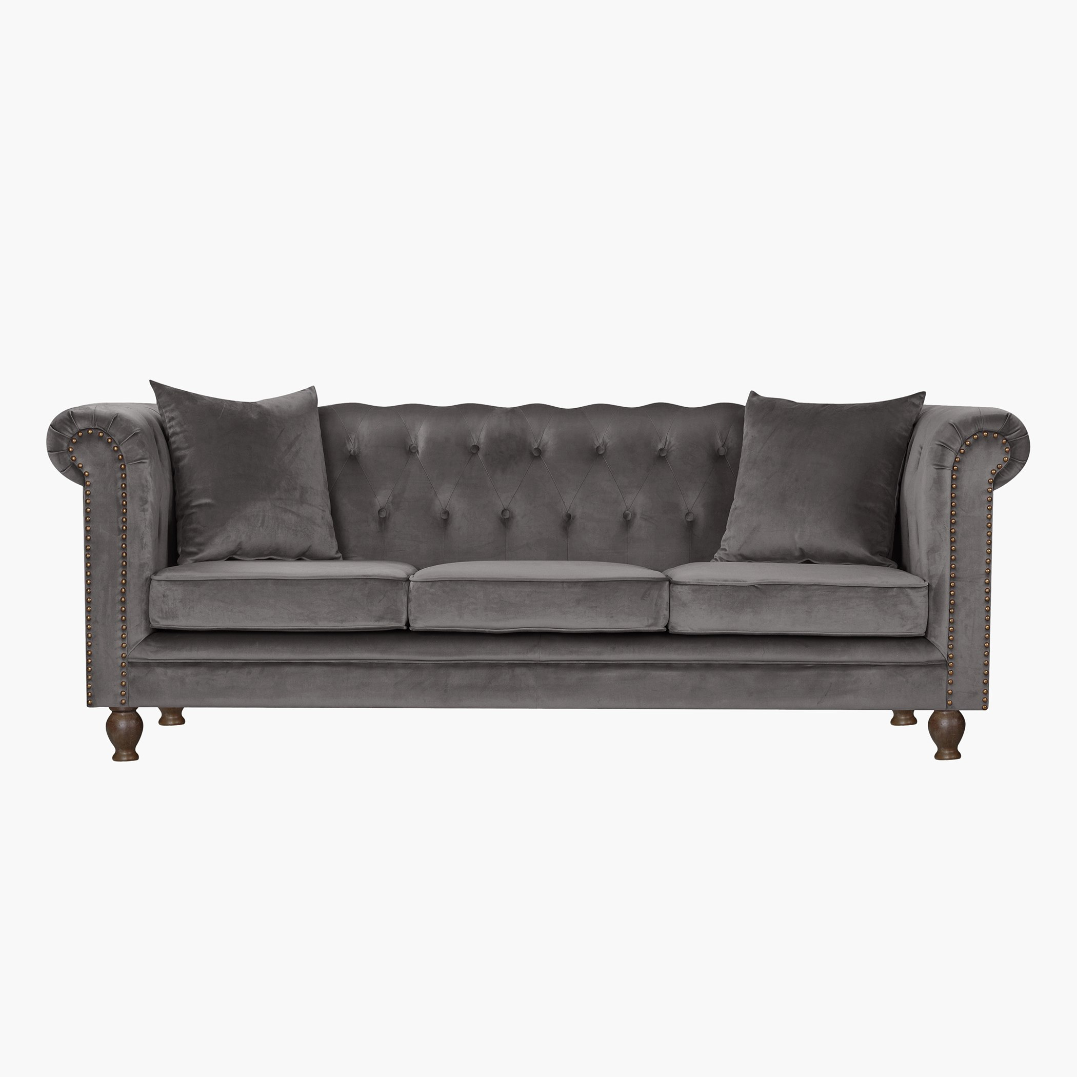 كنبة مخمليّة معنقدة 3 مقاعد مع وسادتين من صوفيا-hbxlivingroom-sofasandarmchairs-sofas-image-2