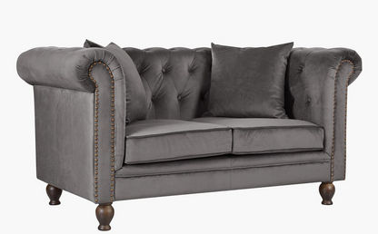 Sofia 2-Seater Velvet Sofa with 2 Cushions