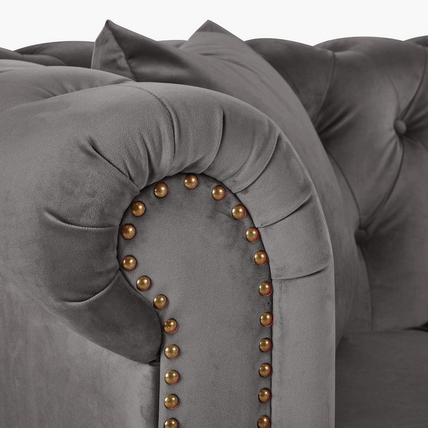 Sofia 2-Seater Velvet Sofa with 2 Cushions-Sofas-image-2