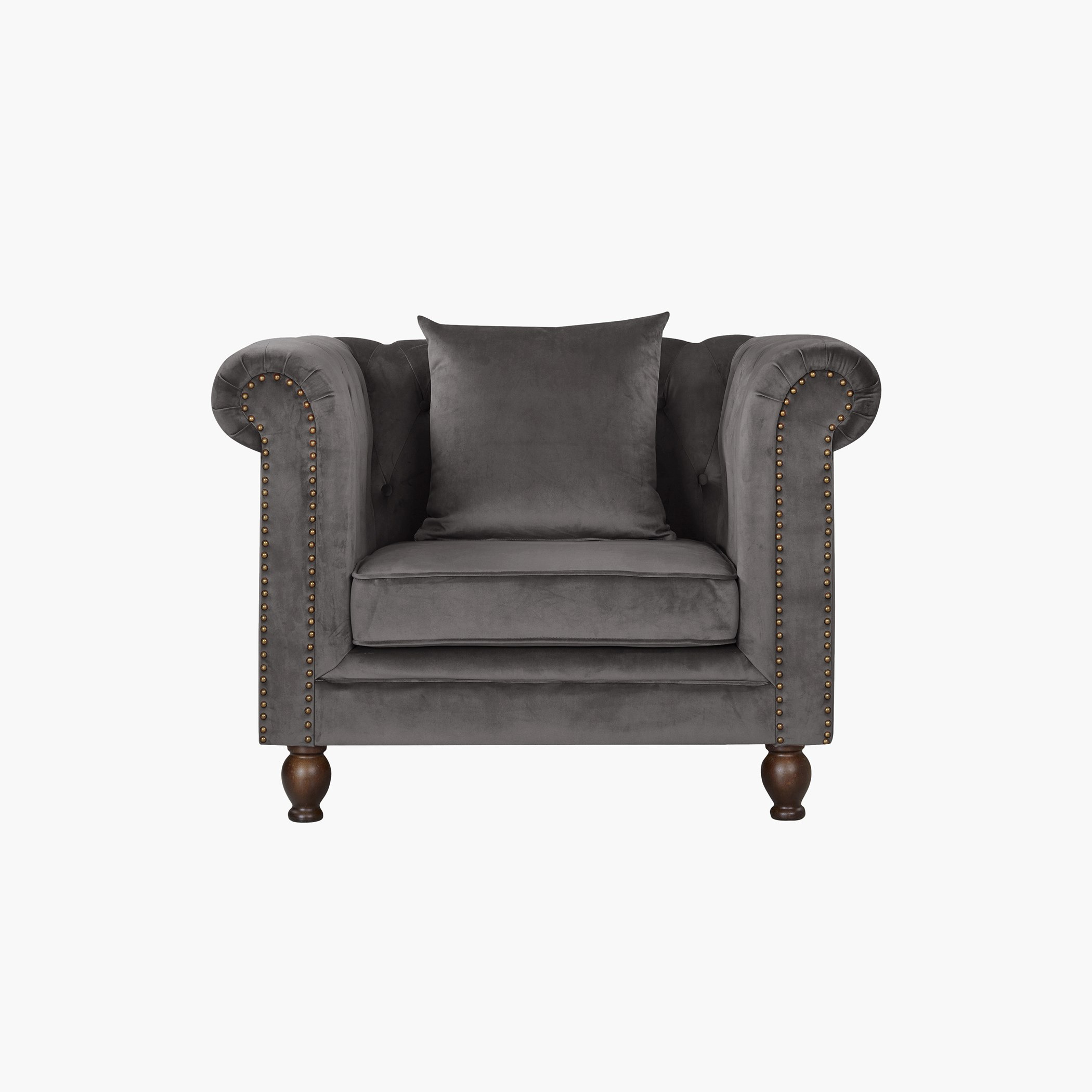 كرسي مخملي معنقد مقعد واحد بمساند ذراعين و وسادة من صوفيا-hbxlivingroom-sofasandarmchairs-sofas-image-1