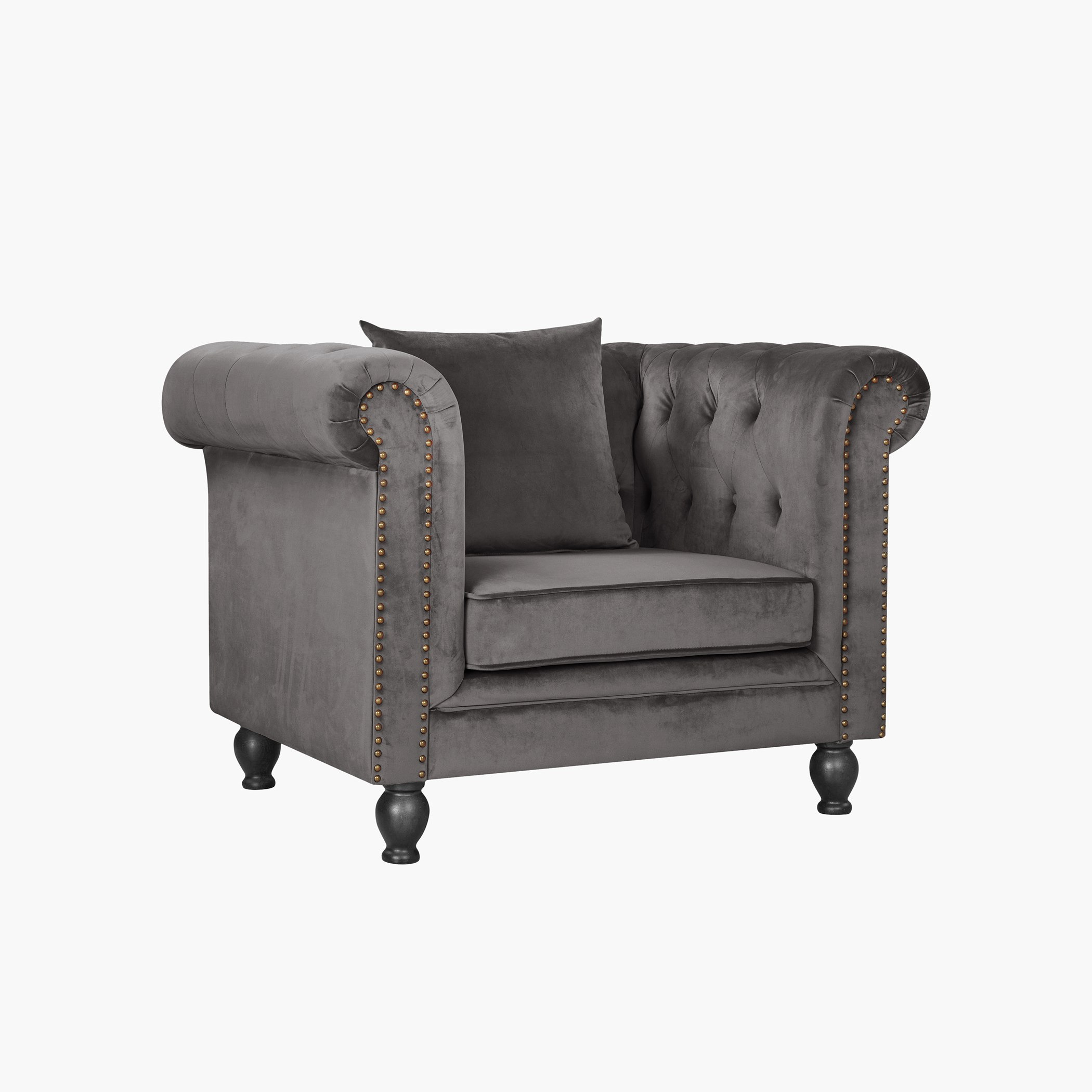 كرسي مخملي معنقد مقعد واحد بمساند ذراعين و وسادة من صوفيا-hbxlivingroom-sofasandarmchairs-sofas-image-2