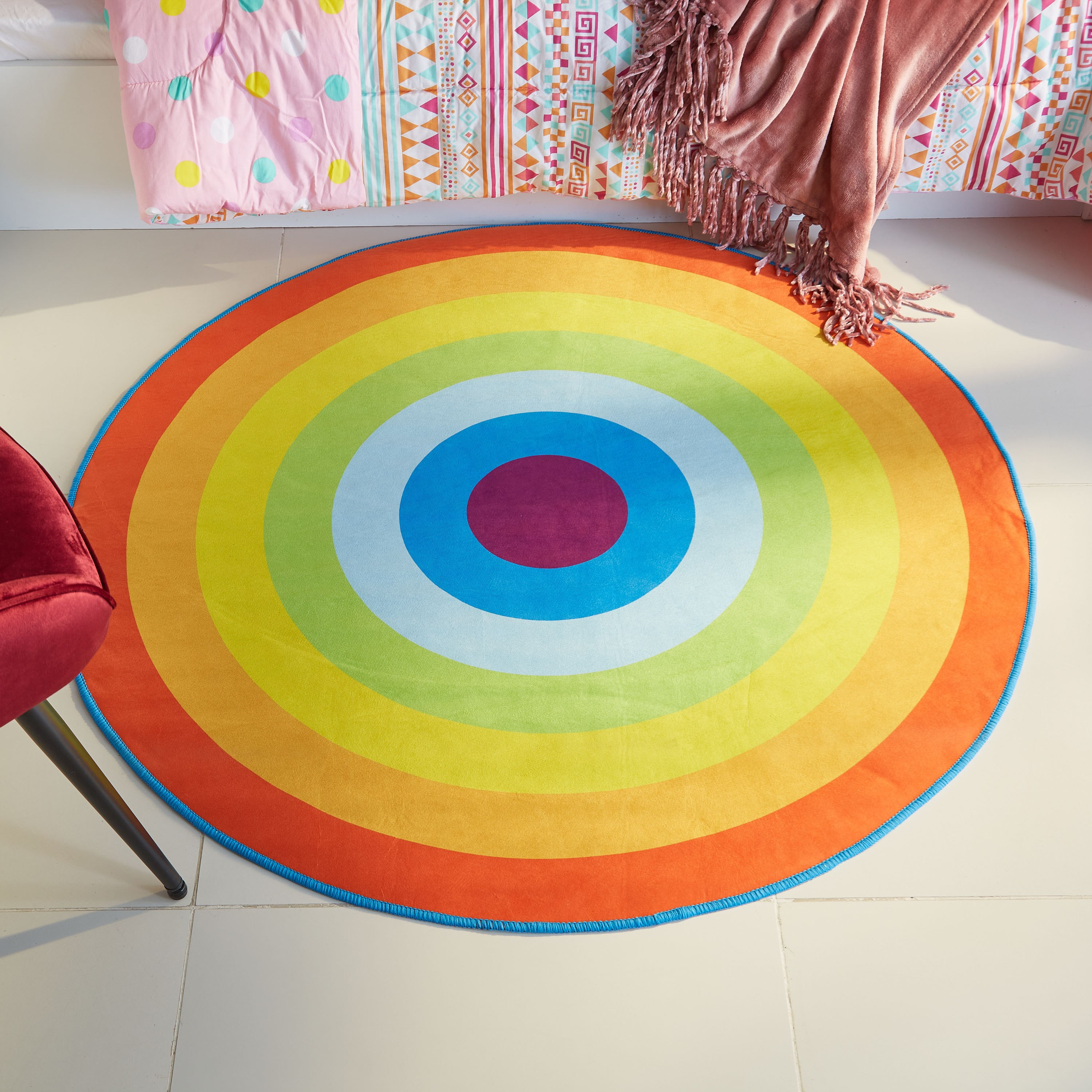 سجادة قوس قزح مستديرة من كومفي- 120 سم-hbxhomeware-hbxkidsandyouth-image-1