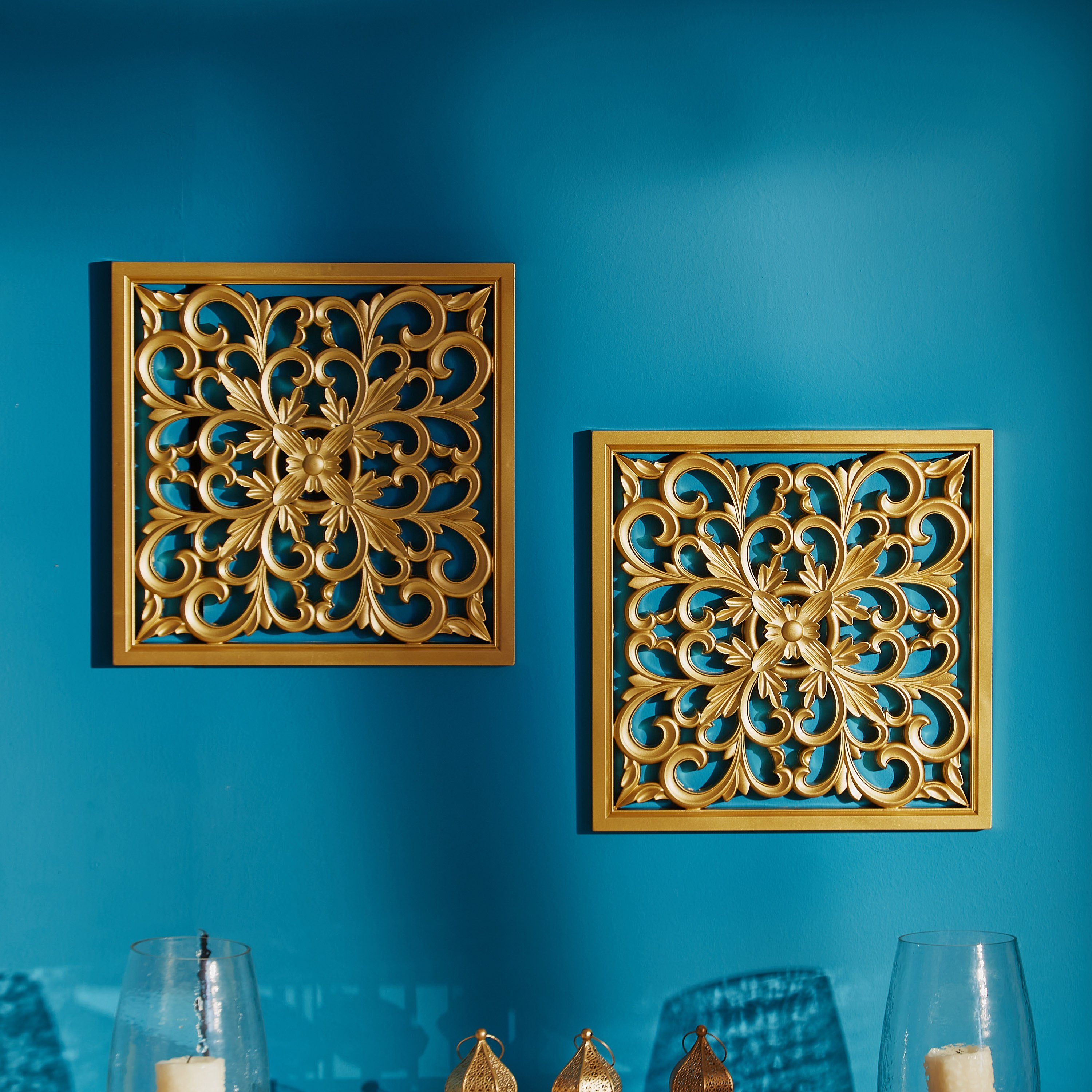 طقم ألواح حائط مربع من زيّا - قطعتين-hbxdiningroom-walldecor-wallart-image-1