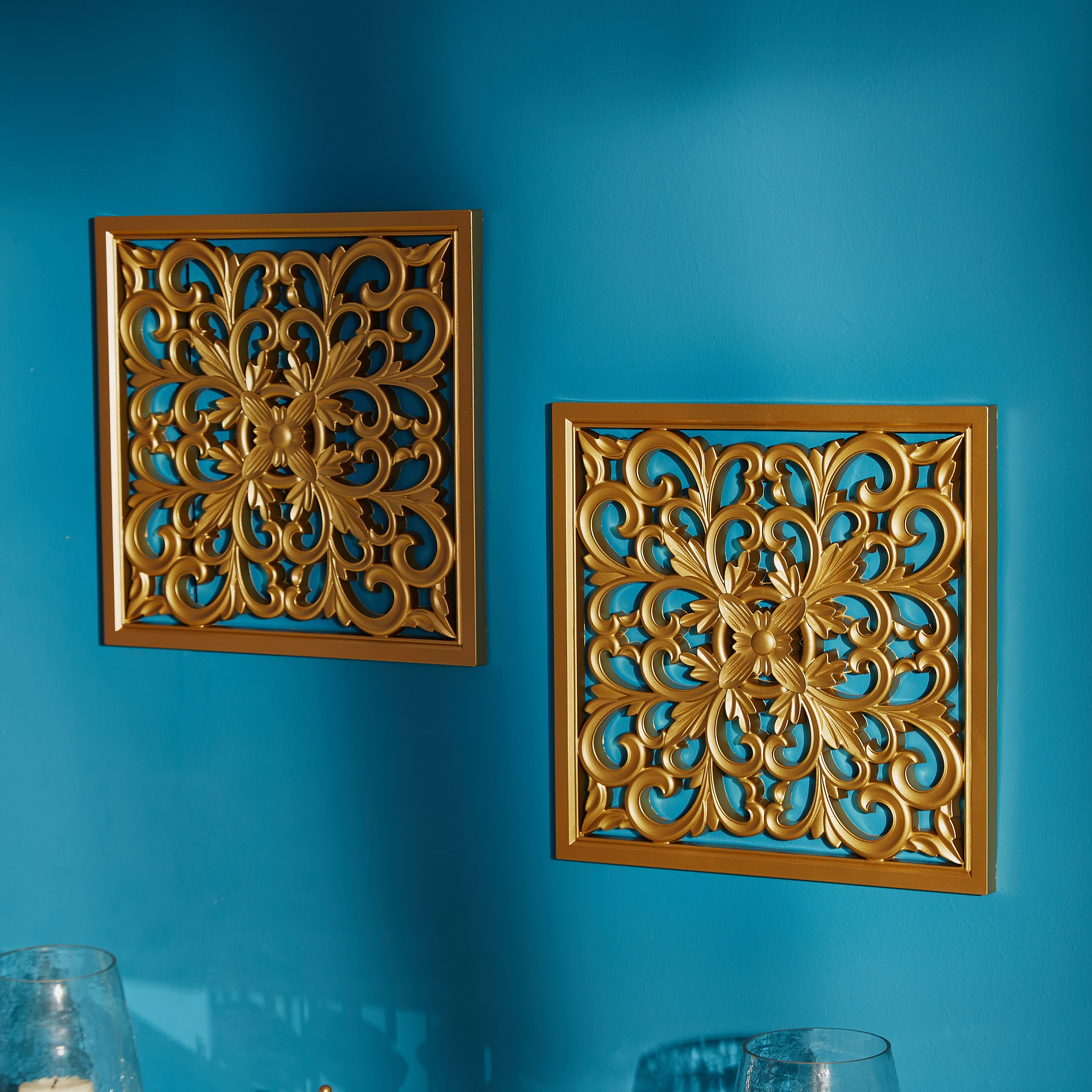 طقم ألواح حائط مربع من زيّا - قطعتين-hbxdiningroom-walldecor-wallart-image-2