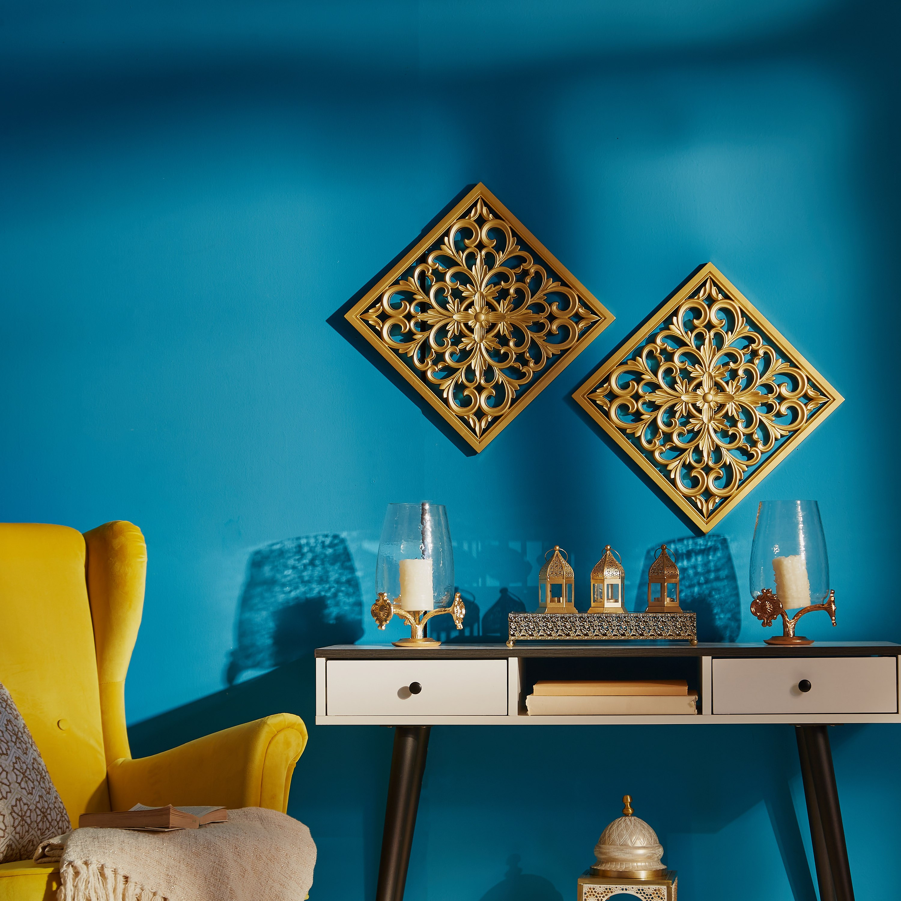 طقم ألواح حائط مربع من زيّا - قطعتين-hbxdiningroom-walldecor-wallart-image-4
