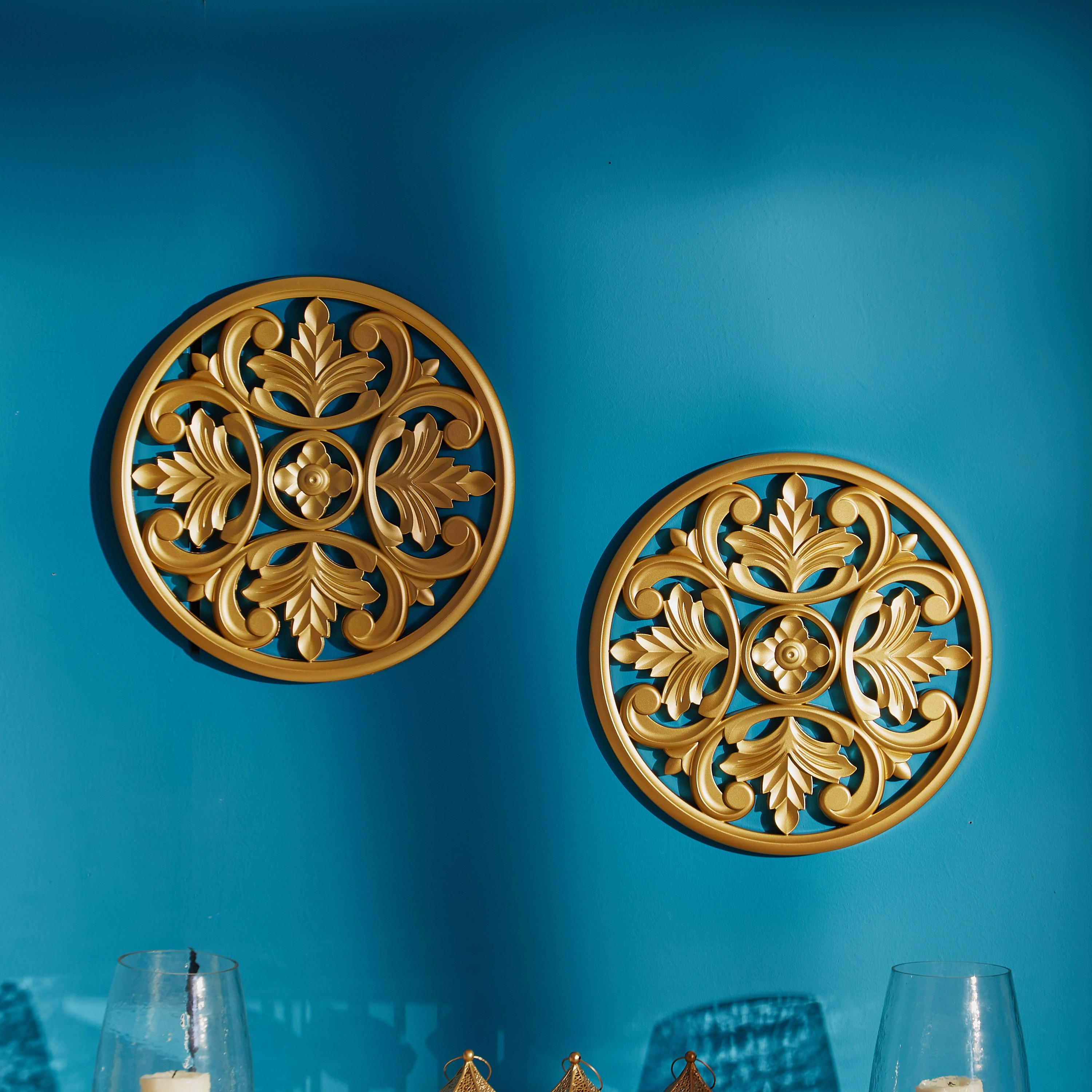 لوحة حائط مستديرة من زيا - طقم من قطعتين-hbxdiningroom-walldecor-wallart-image-1