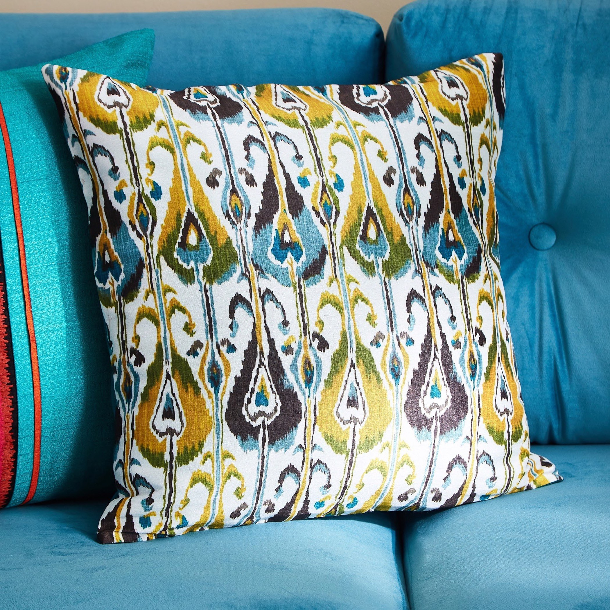 غطاء وسادة دوبيون بطبعات من إيكات - 40x40 سم-hbxhomeware-cushionsandcovers-cushioncovers-image-1