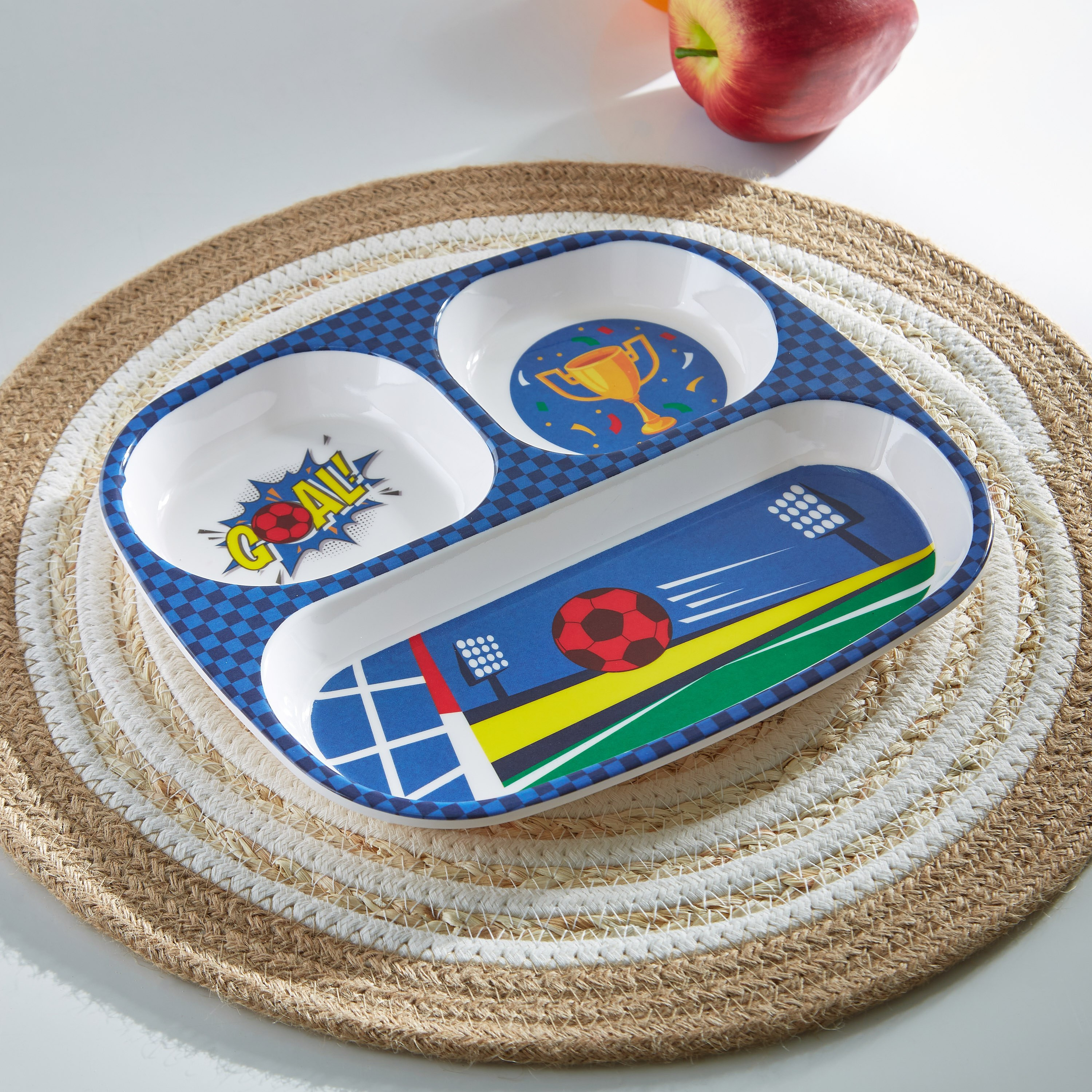 صحن مستطيلي بثلاثة أقسام من بلاي تايم - 24x21 سم-hbxhomeware-hbxkidsandyouth-image-1