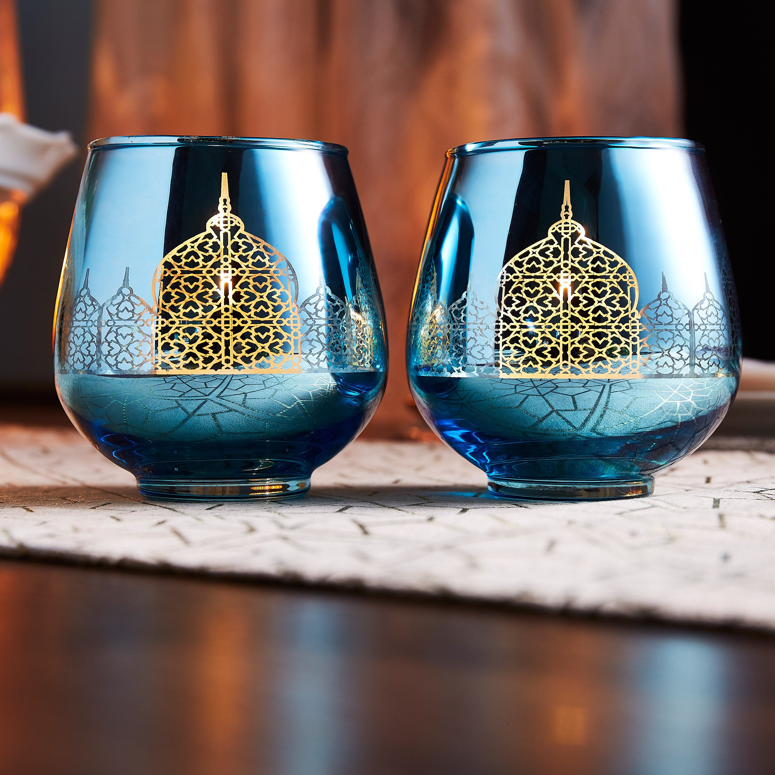 حامل شموع فوتيف زجاجي مسجد بيضاوي من آشر - طقم من قطعتين-hbxlivingroom-decorandaccessories-candleholders-image-1